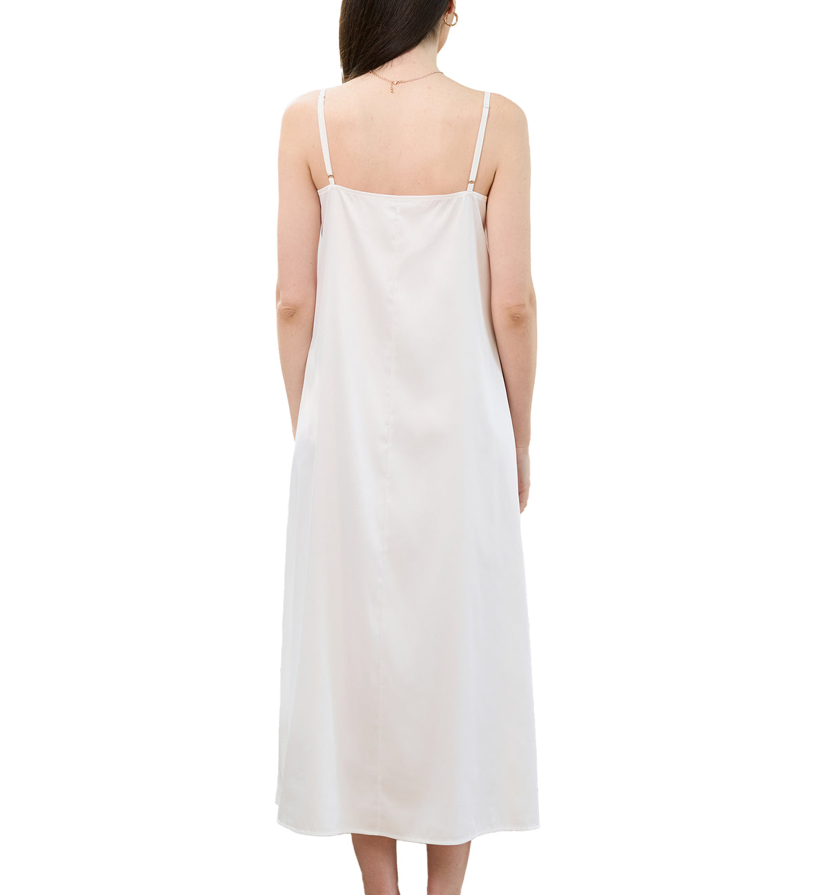 plus size white slip dress Effetto Satin Bridal Plus Size Spaghetti Strap Nightgown (S03403P)