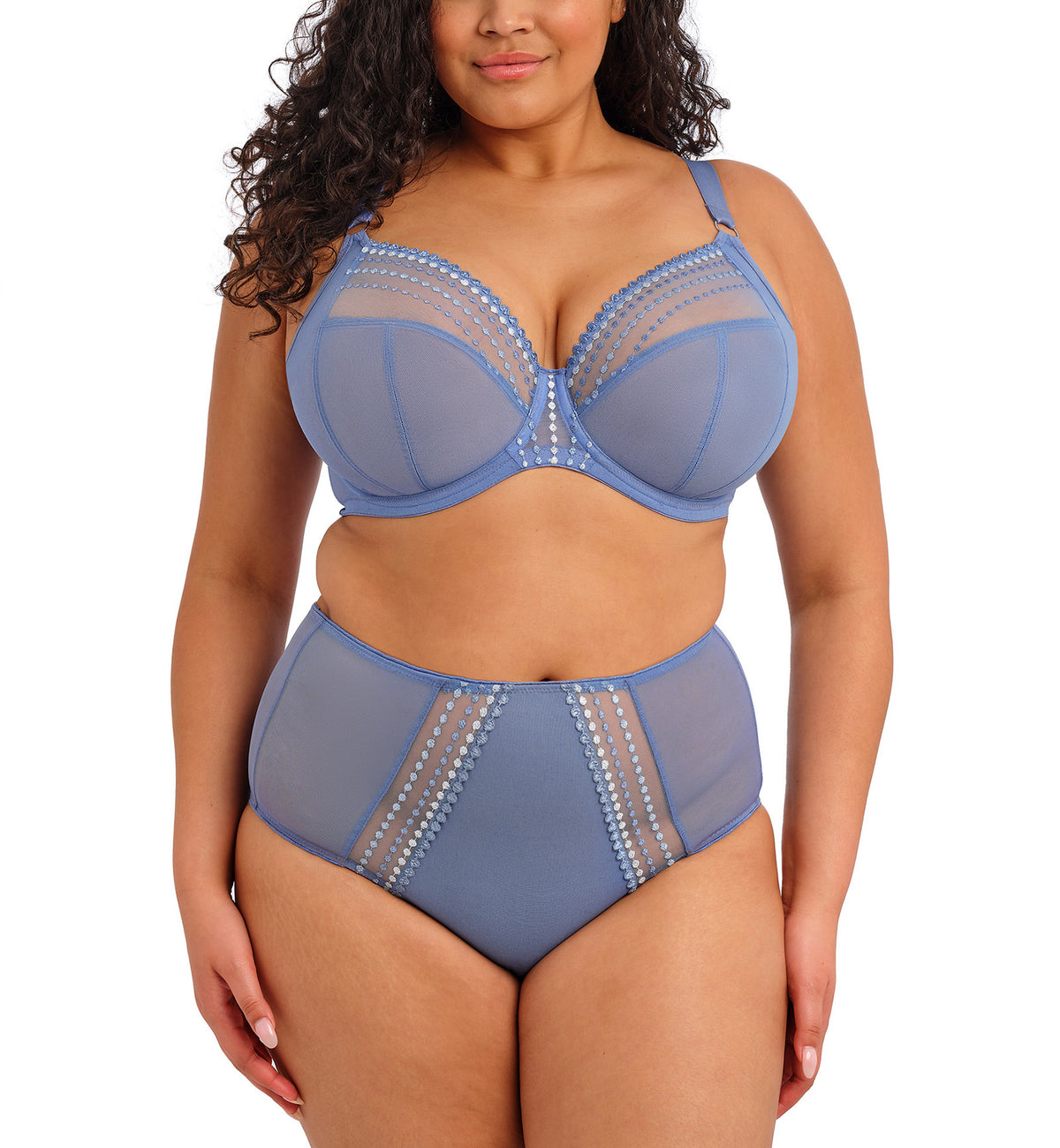 Elomi Matilda Banded Plunge Underwire Bra (8900),32G,Lunar Blue - Lunar Blue,32G