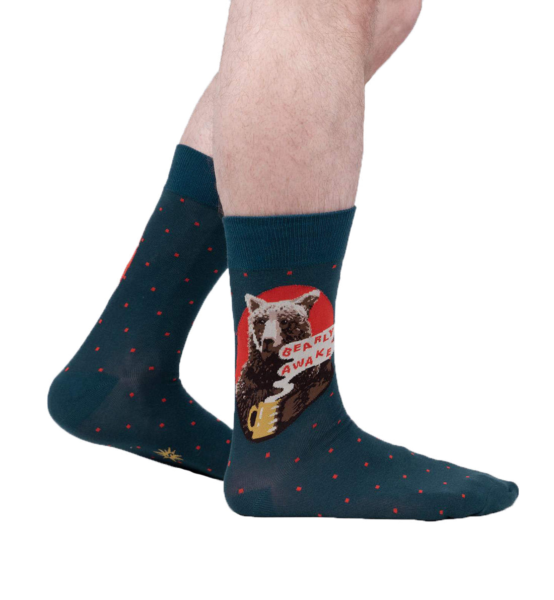 SOCK it to me Men's Crew Socks (mef0466),Bearly Awake - Bearly Awake,One Size