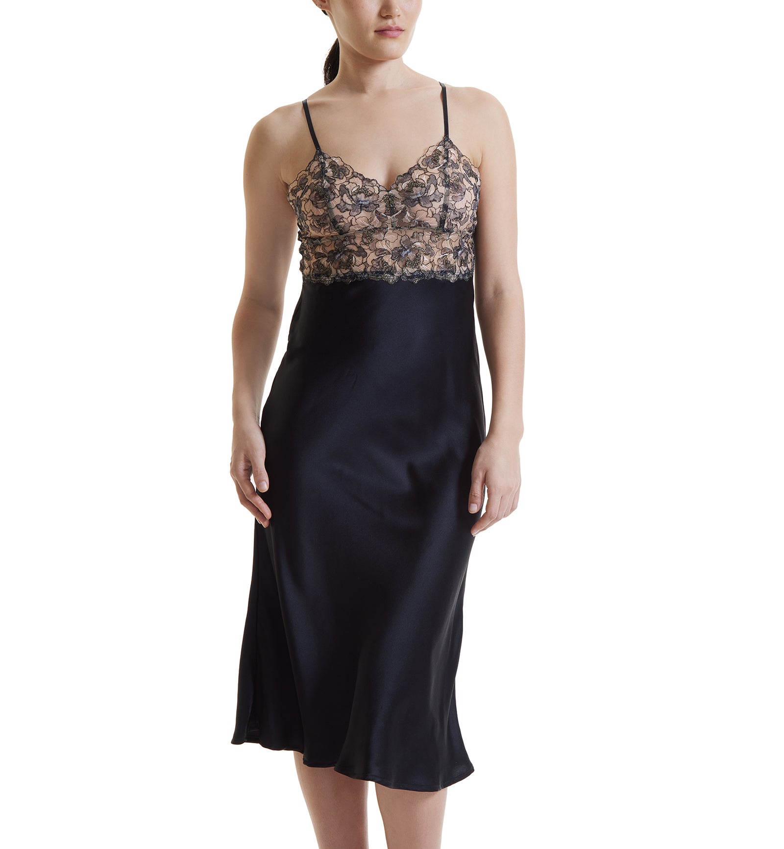 Hanky Panky X Prabal Gurung Rosegold Slip Dress (7RD106),Small,RGNB - Rose Gold/Nude/Black,Small