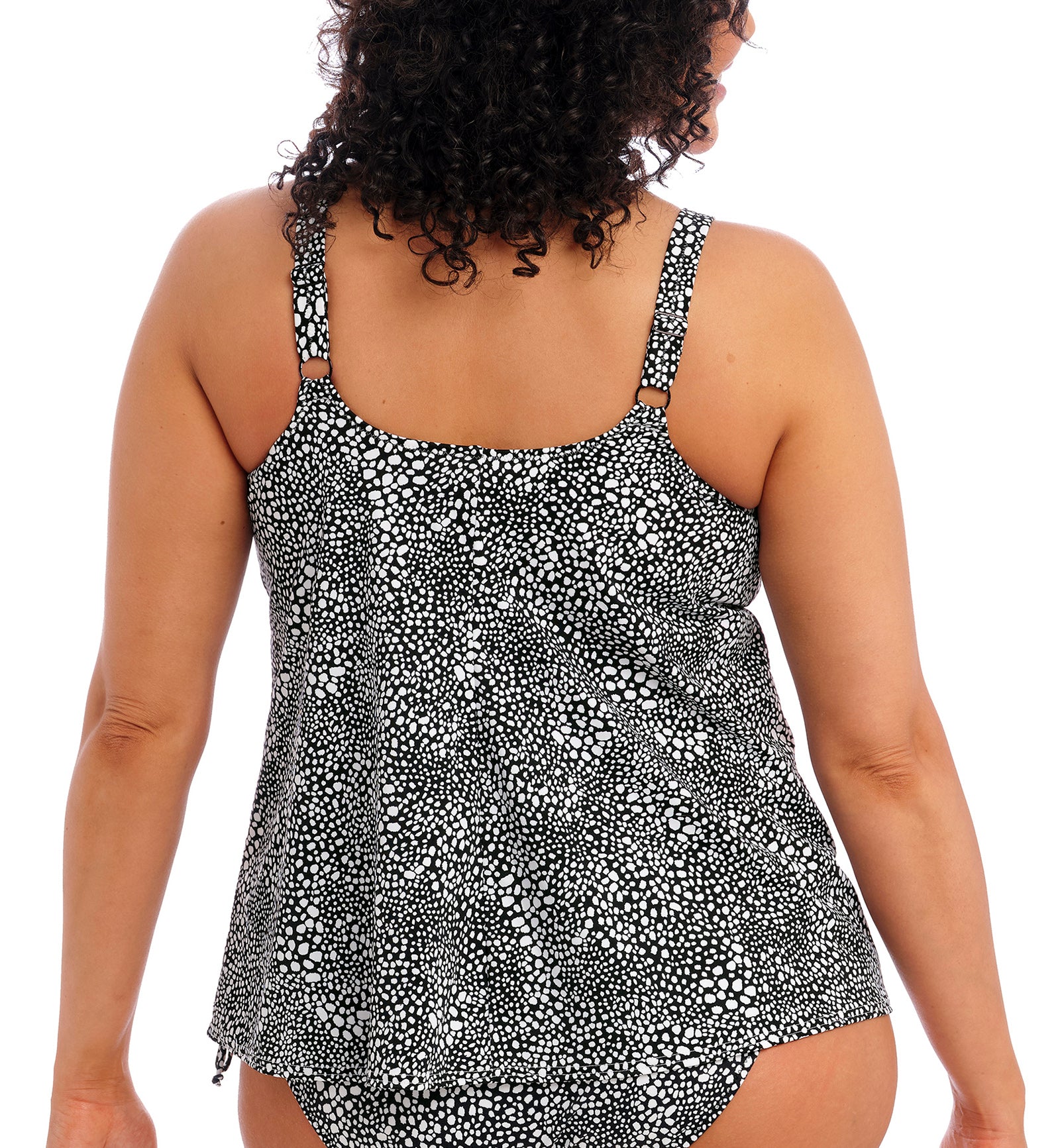 Elomi Pebble Cove Handkerchief Hem Molded Tankini (ES801161),UK 16,Black - Black,UK 16