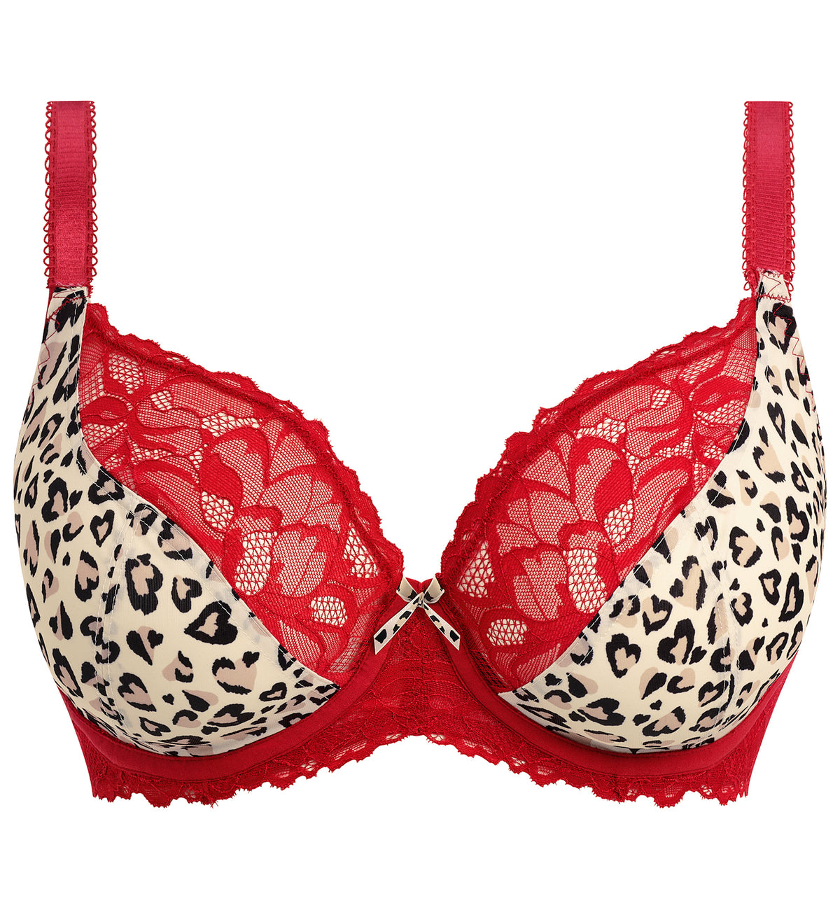 Freya Cherish Me Plunge Underwire Bra (404002),28F,Red Leopard - Red Leopard,28F