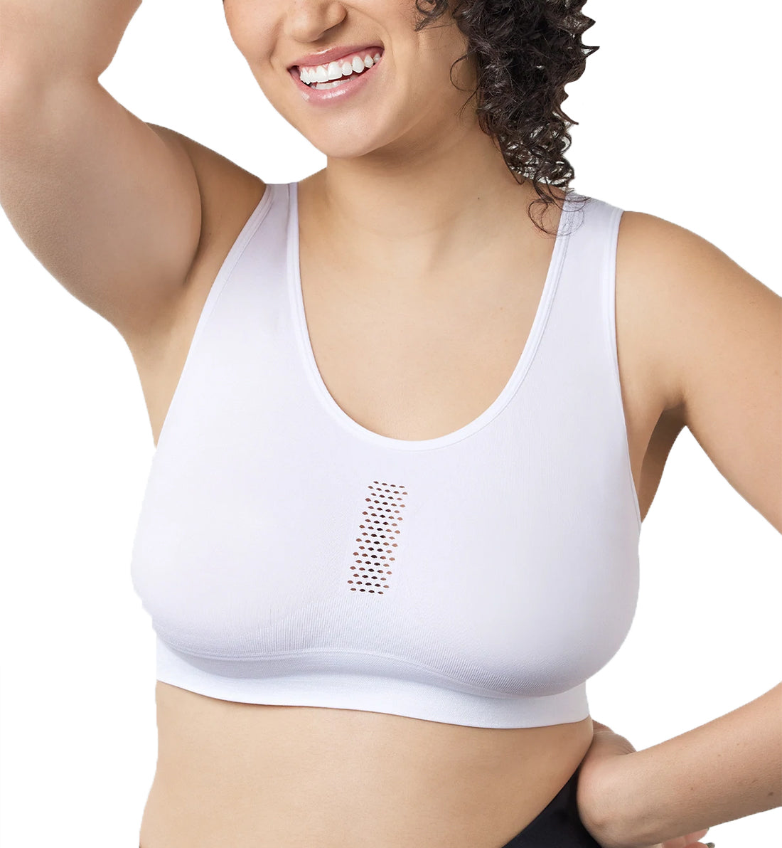 Leading Lady Steffi Cooling Sporty Bralette (5522),Medium,White - White,Medium