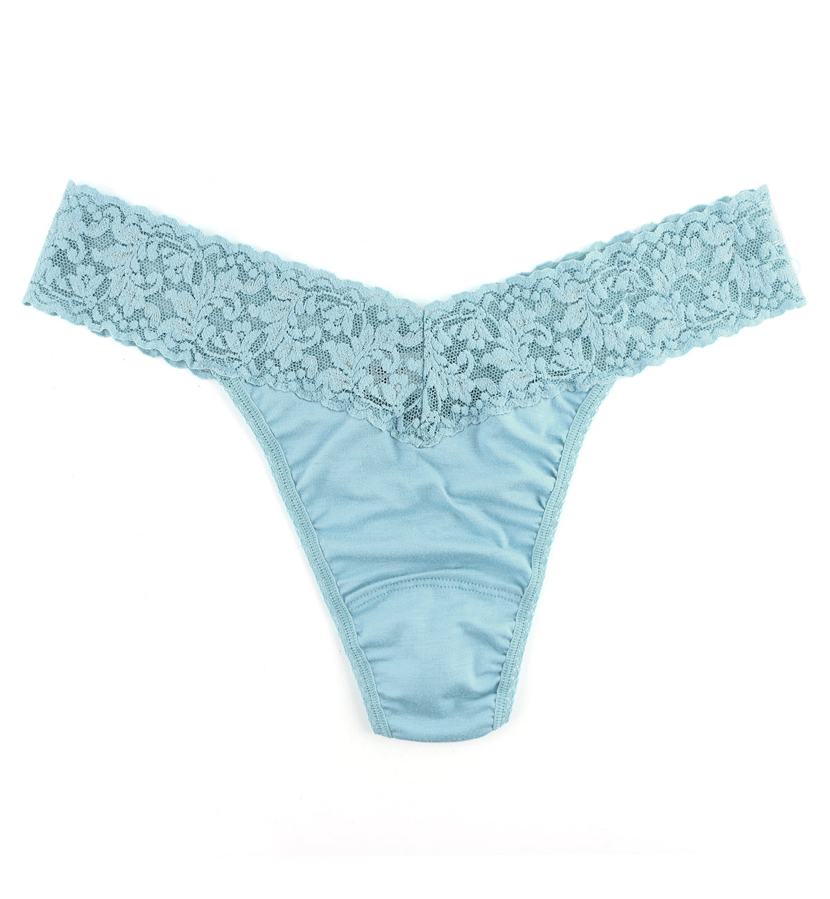 Hanky Panky Cotton Original Rise Thong (891801P),Butterfly Blue - Butterfly Blue,One Size