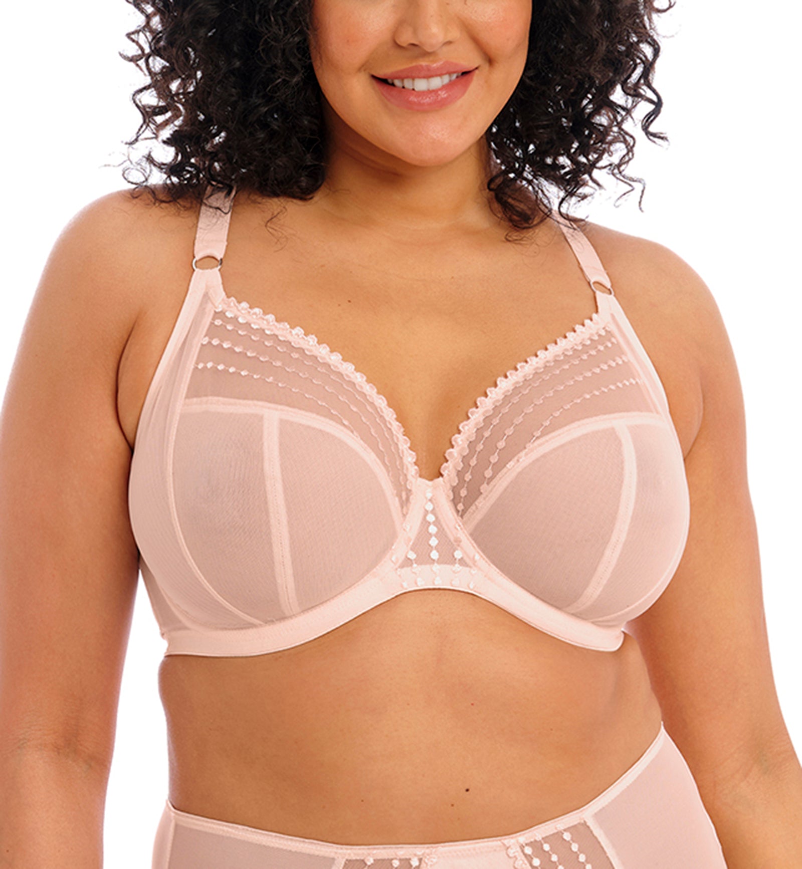 Elomi Matilda Banded Plunge Underwire Bra (8900),32GG,Pearl Blush - Pearl Blush,32GG