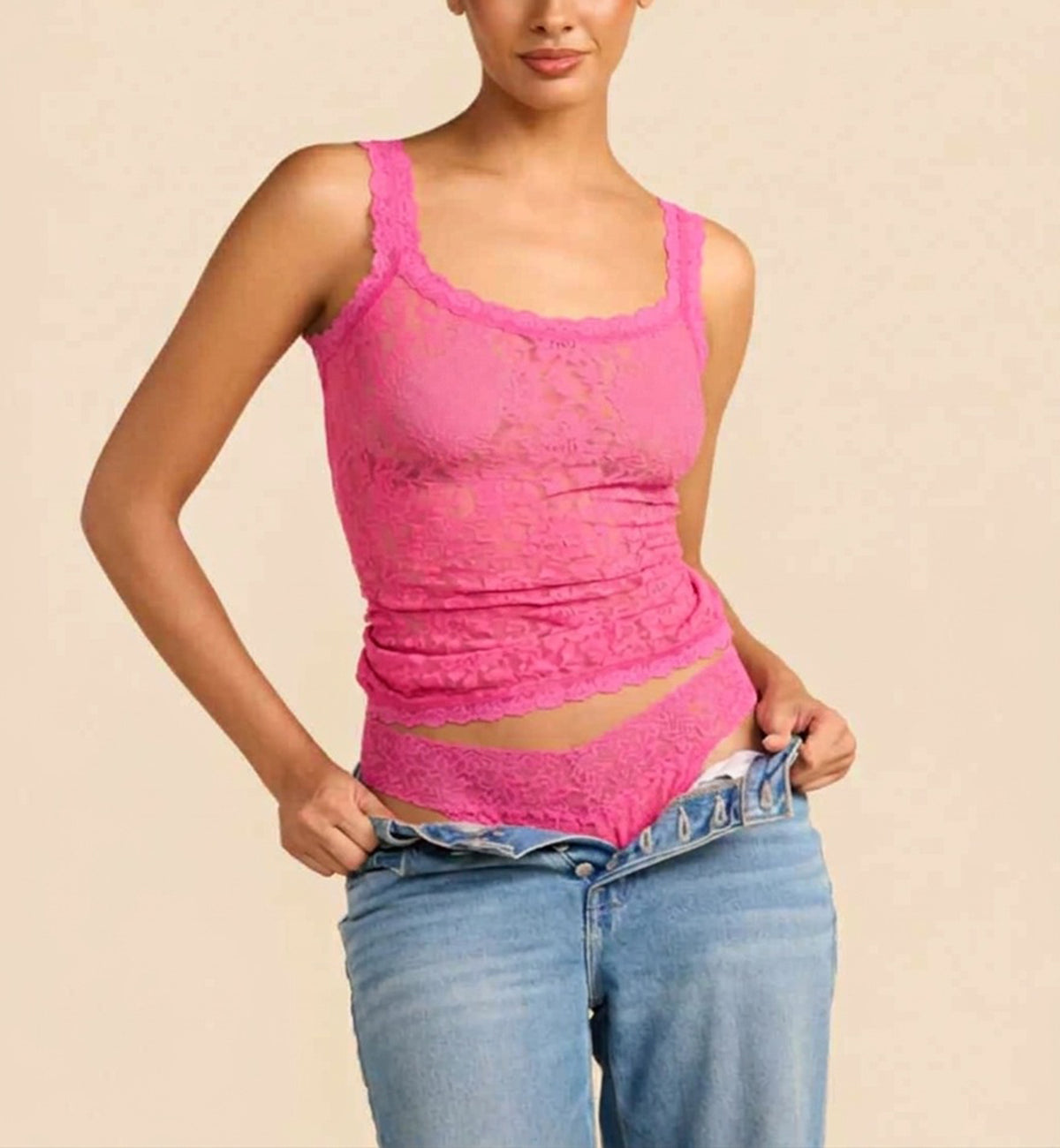 Hanky Panky Signature Lace Unlined Camisole (1390LP),XS,Dragon Fruit Pink - Dragon Fruit Pink,XS