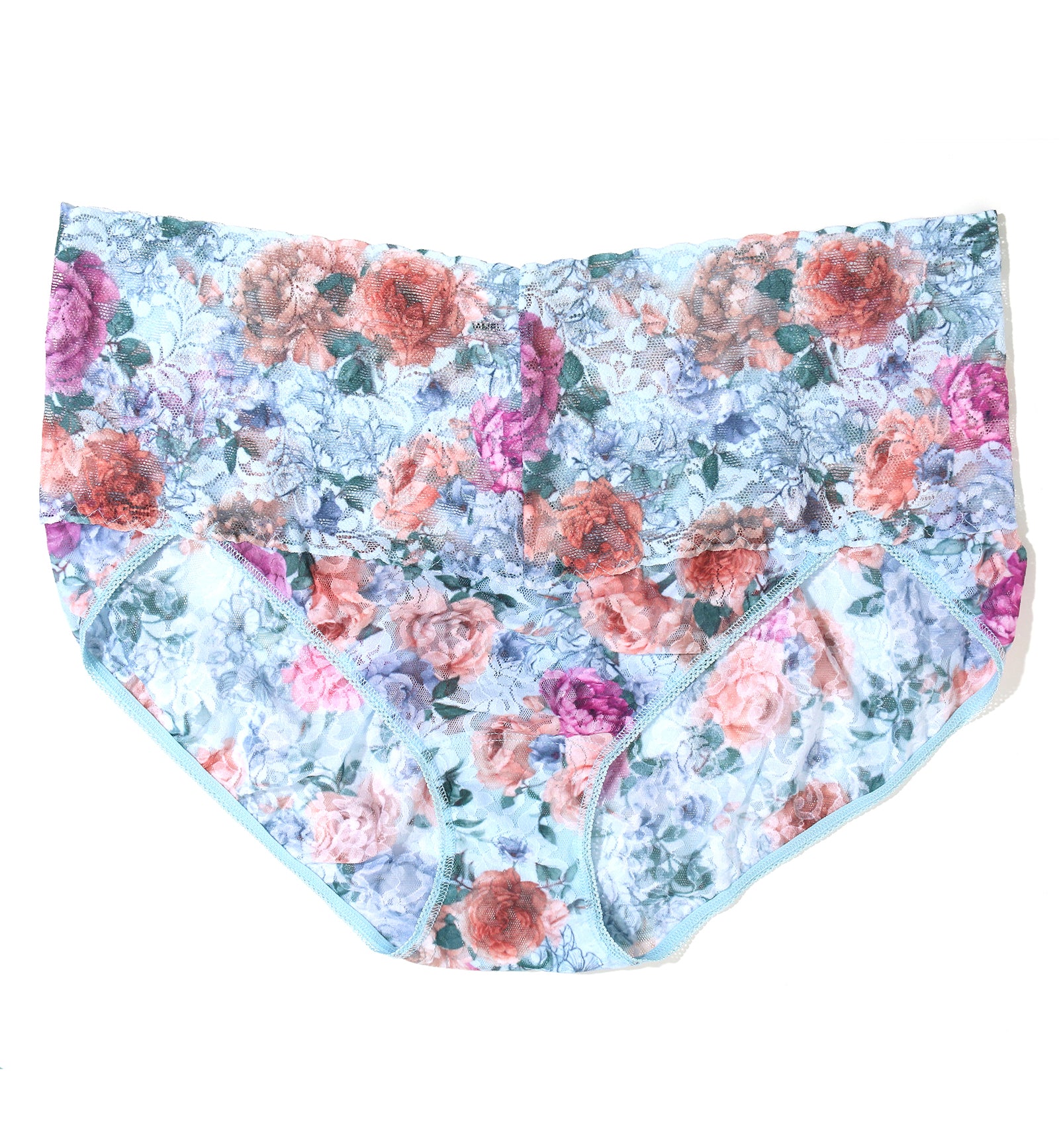 Hanky Panky Plus Size Printed Retro Lace V-Kini (PR9K2124X),1X,Tea for Two - Tea for Two,1X