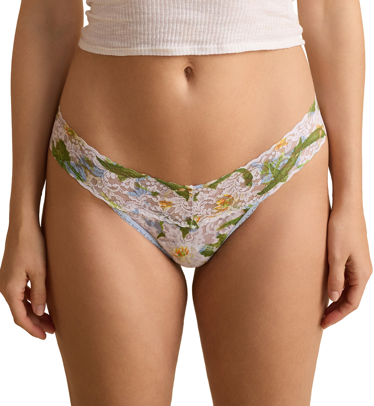 Hanky Panky Signature Lace Printed Low Rise Thong (PR4911P),Absolute Lilly - Absolute Lilly,One Size