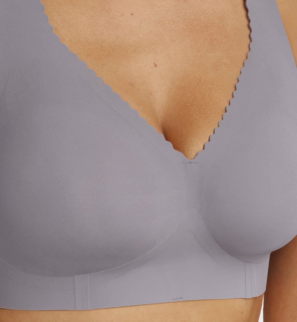 Evelyn & Bobbie EVELYN Deep V-Neck Bralette (1834),Small,London Fog - London Fog,Small