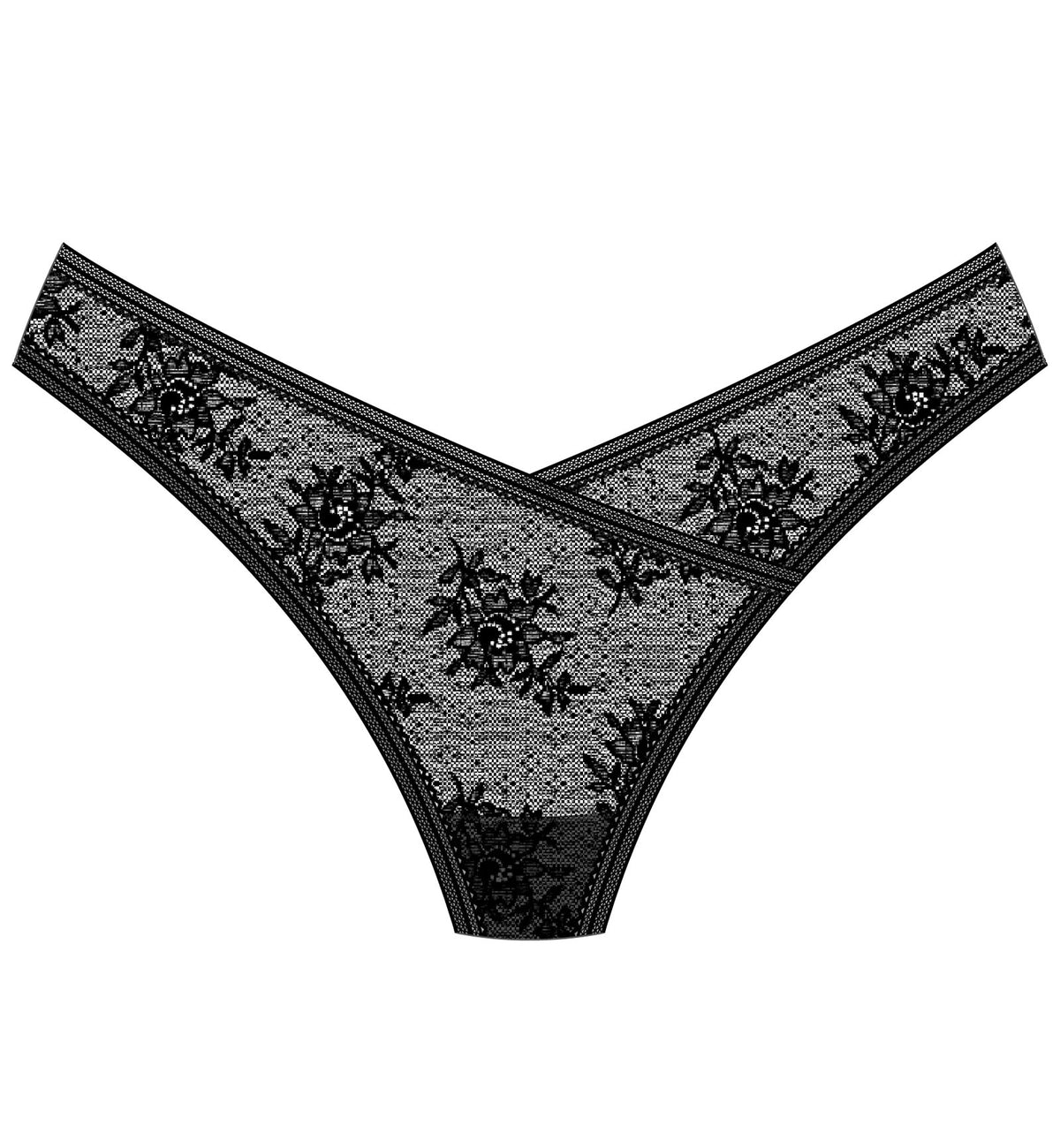 Natori Love Lace Thong (771351),XS,Black - Black,XS