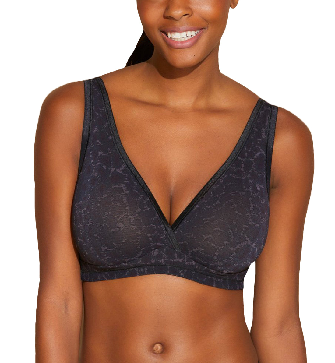 Cosabella Soire Confidence Print CURVY Bralette (SOICP1310),XS,Black Panther - Black Panther,XS