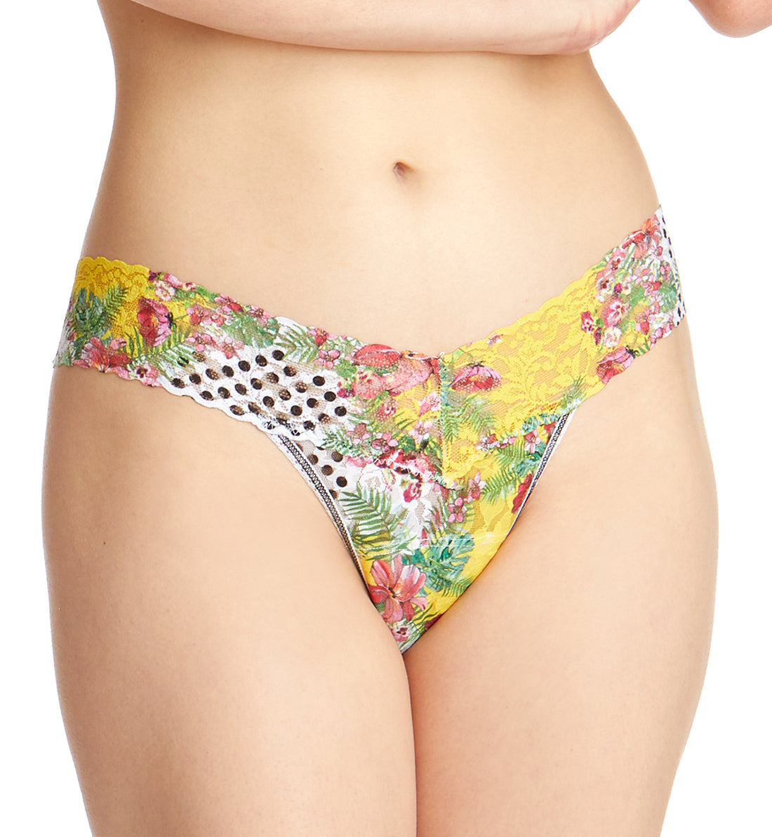 Hanky Panky Decades Teens Floral Mashup Low Rise Thong (MIX TAPE BOX) - Teens Floral Mashup,One Size