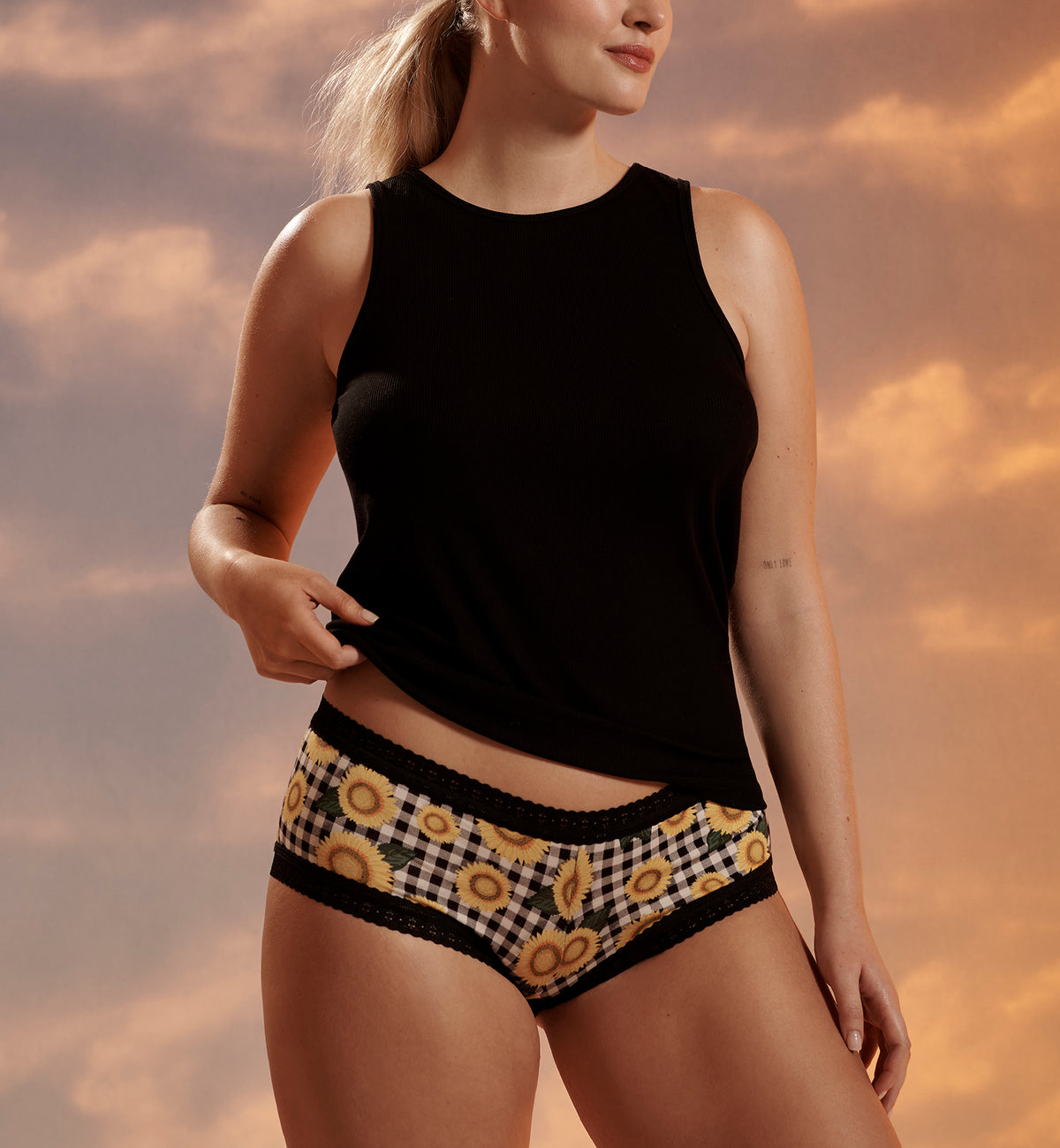 Hanky Panky DreamEase Printed Boyshort (PR681274),Small,Fields of Gold - Fields of Gold,Small