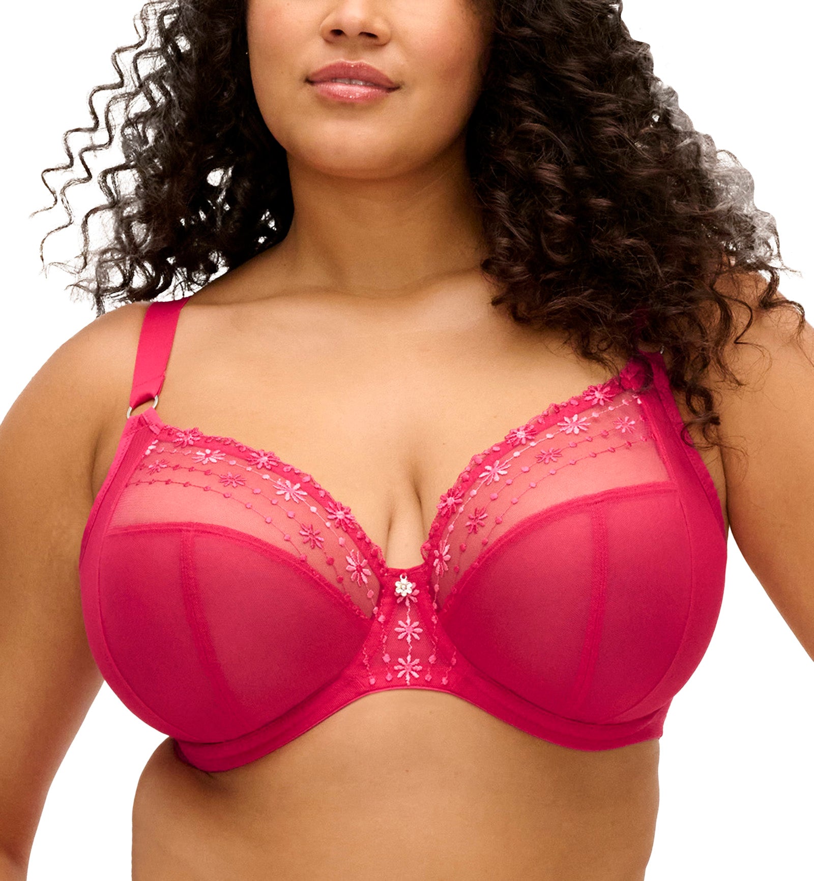 Elomi Matilda Banded Plunge Underwire Bra (8900),32G,Hot Pink - Hot Pink,32G