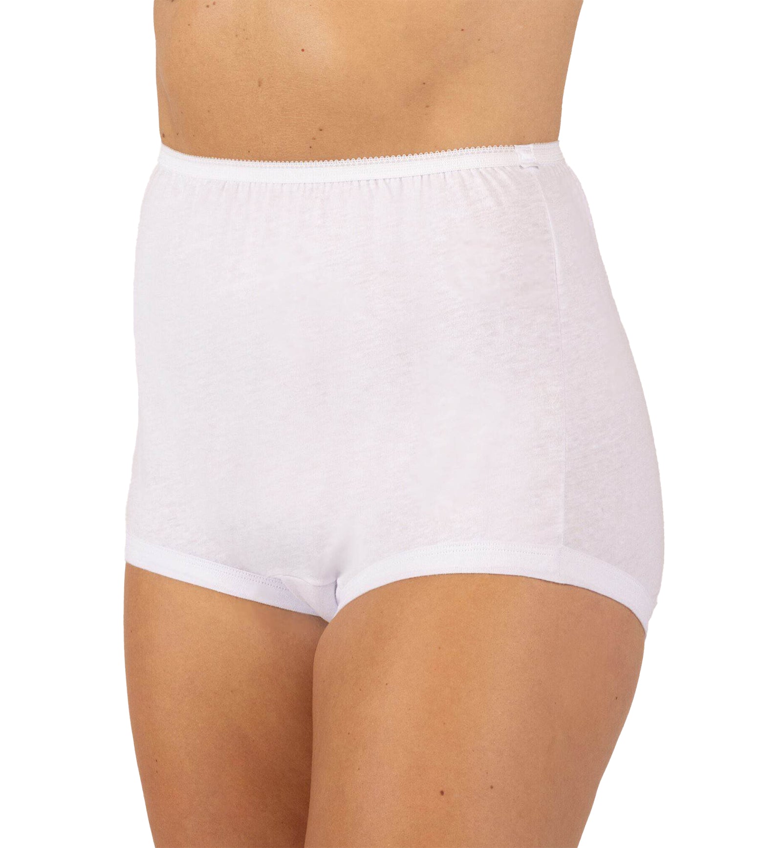 Dixie Belle Banded Leg Cotton Full Brief Panty PLUS PLUS 3 PACK (411XX),15,White - White,15
