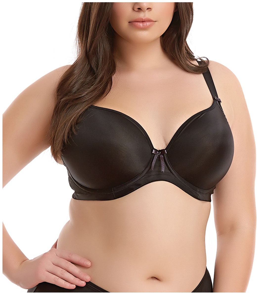 Elomi Bijou Molded Plunge Underwire Bra (8722),42F,Black - Black,42F