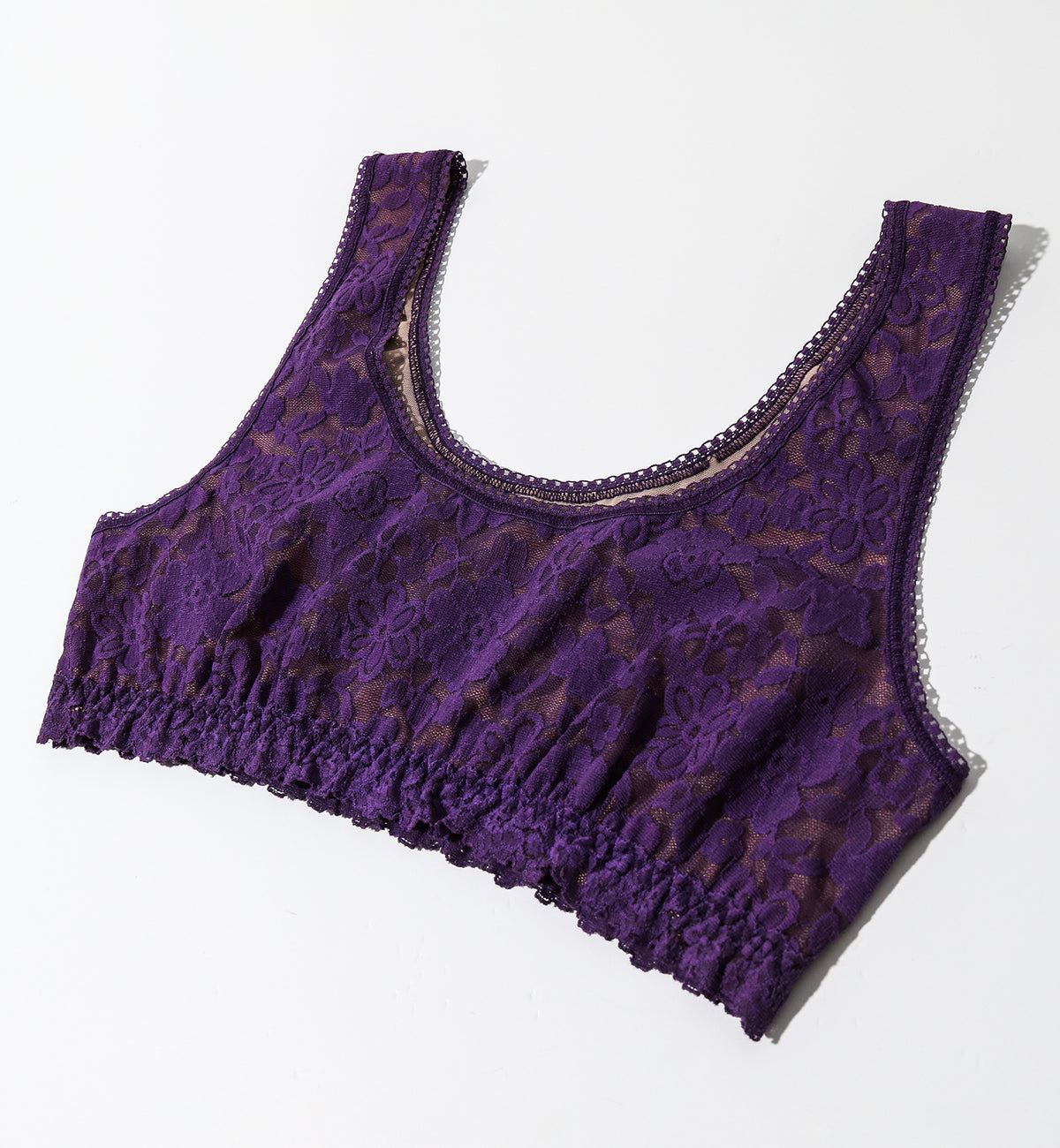 Hanky Panky Daily Lace Scoop Neck Lined Bralette (777991),XS,Cassis - Cassis,XS