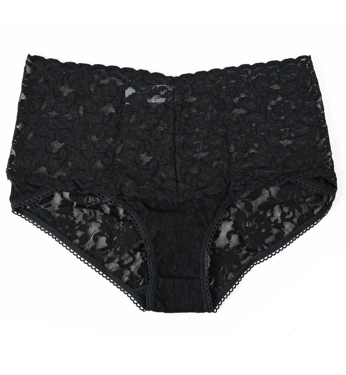 Hanky Panky Retro Lace V-kini (9K2124),Small,Black - Black,Small