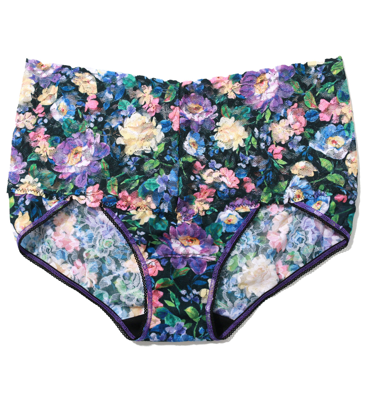 Hanky Panky Retro Lace Printed V-kini (PR9K2124),Small,Dream Garden - Dream Garden,Small