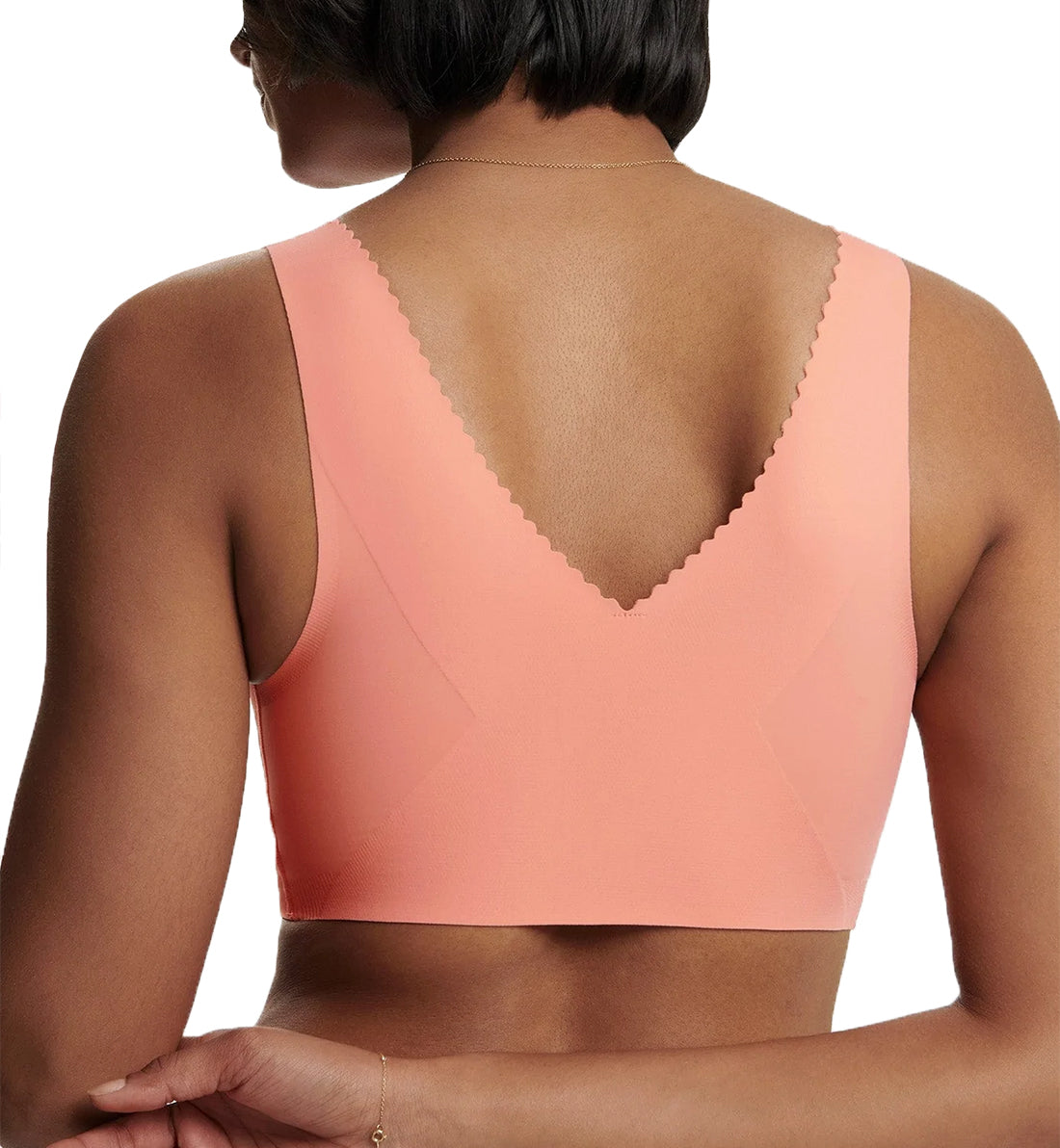 Evelyn & Bobbie EVELYN Deep V-Neck Bralette (1834),Small,Coral - Coral,Small