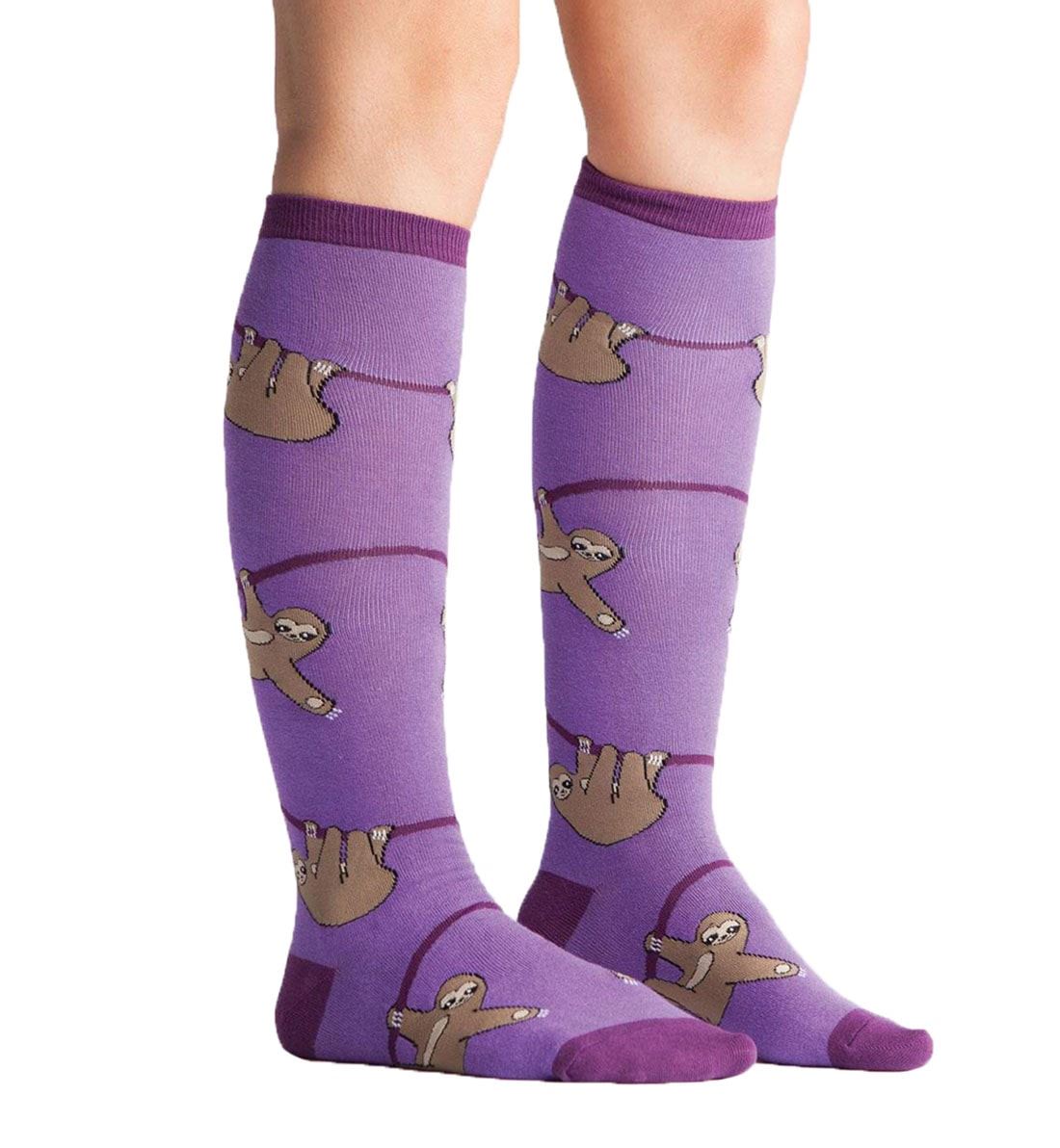 SOCK it to me Unisex Knee High Socks (f0171),Sloth - Sloth,One Size