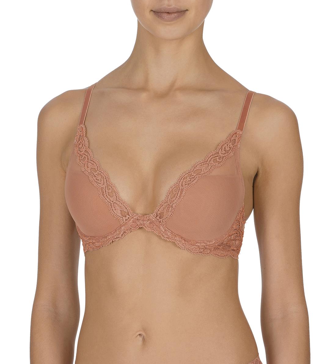 Natori Feathers Contour Plunge Underwire Bra (730023),30DD,Frose - Frose,30DD