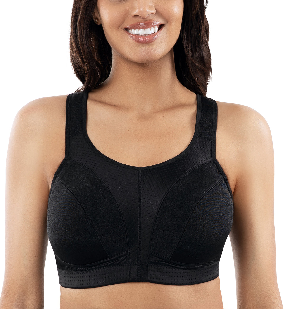 Parfait Active Wire-free Sports Bra (P62121),30D,Black - Black,30D