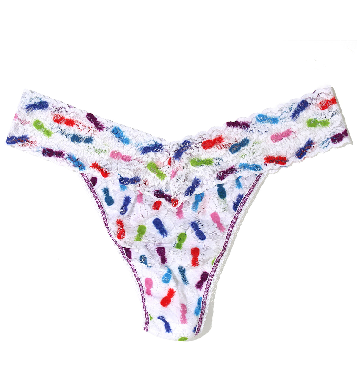 Hanky Panky Signature Lace Printed Original Rise Thong (PR4811P),Pineapple Island - Pineapple Island,One Size