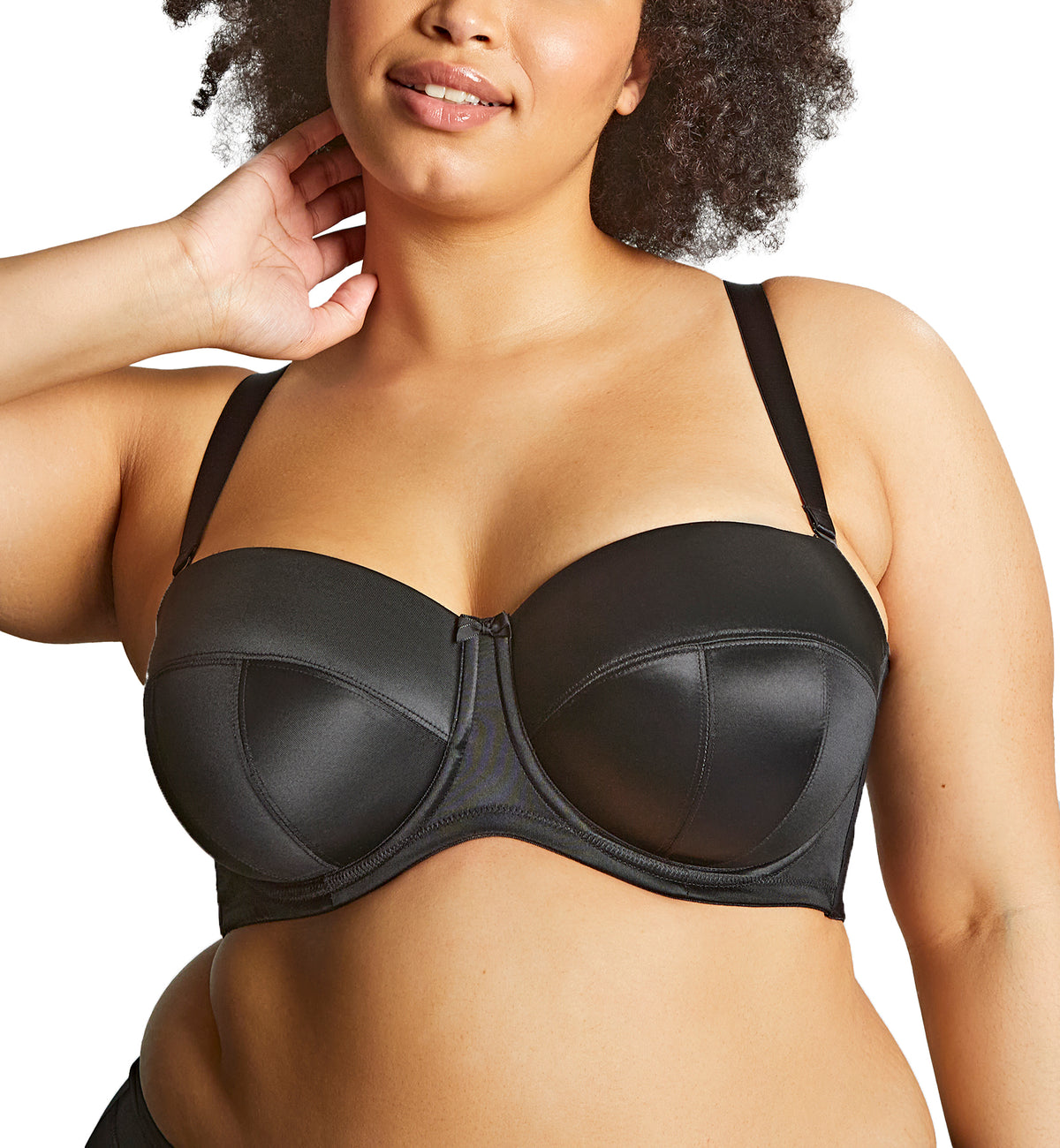 Sculptresse by Panache Dana Multiway Strapless Underwire Bra (9670),34FF,Black - Black,34FF
