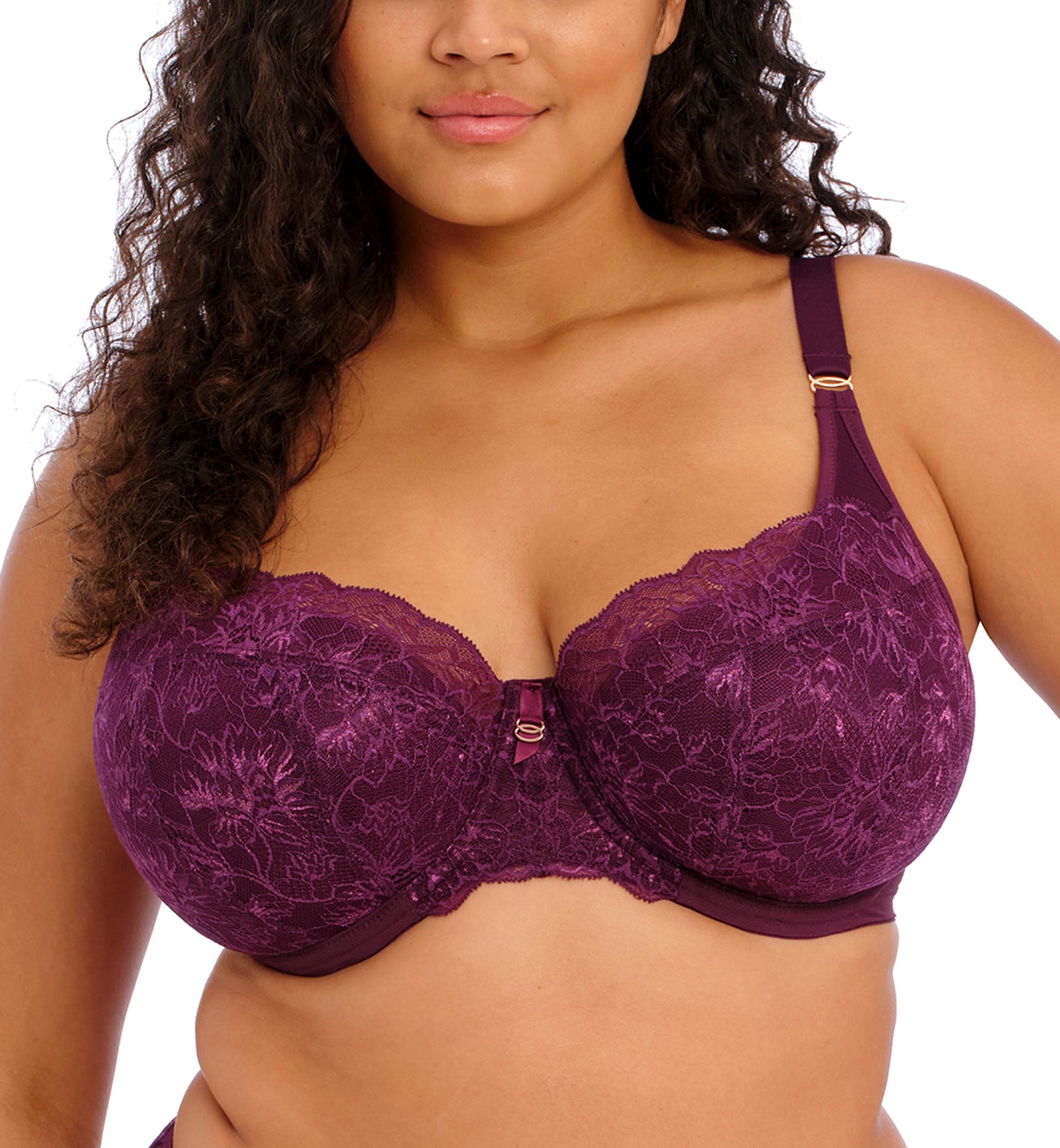 Elomi Brianna Padded Half Cup Underwire Bra (8081),32GG,Blackberry - Blackberry,32GG