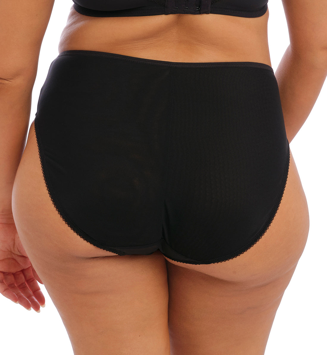 Elomi Namrah High Leg Brief Panty (301353),Medium,Black - Black,Medium