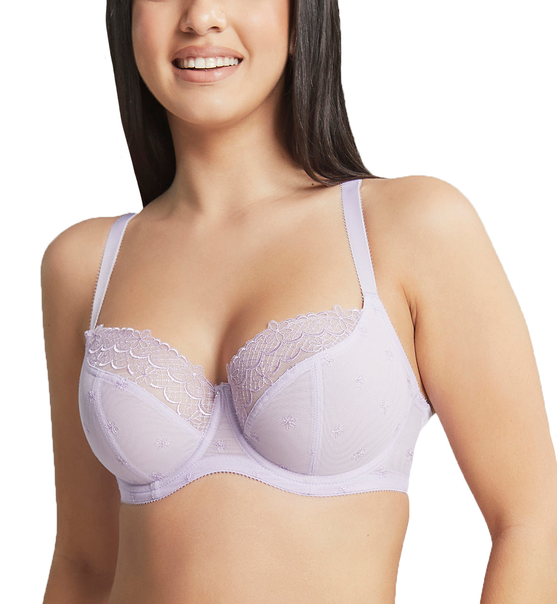 Cleo by Panache Blossom Balconnet Underwire Bra (10581),28FF,Lilac - Lilac,28FF