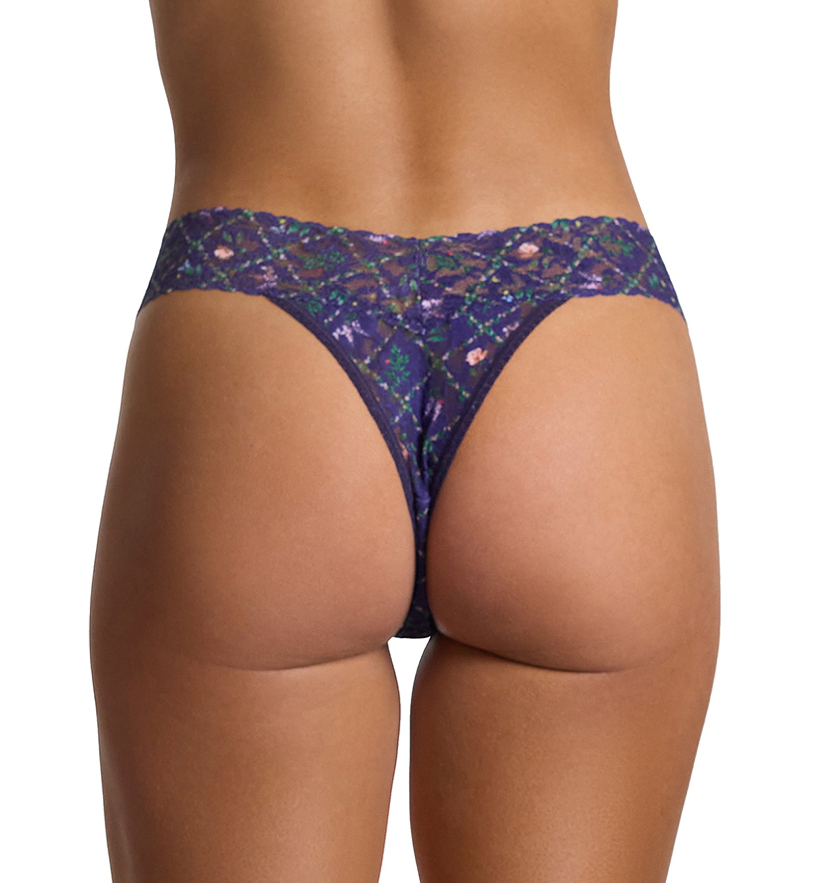 Hanky Panky Signature Lace Printed Original Rise Thong (PR4811P),Everlasting - Everlasting,One Size