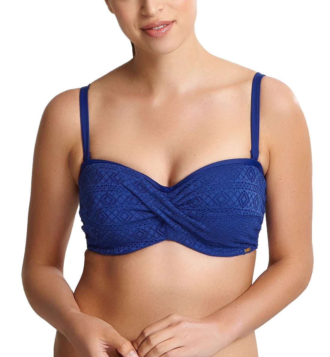 Panache Anya Crochet Twist Bandeau Underwire Bikini (SW1253),30G,French Blue - French Blue,30G