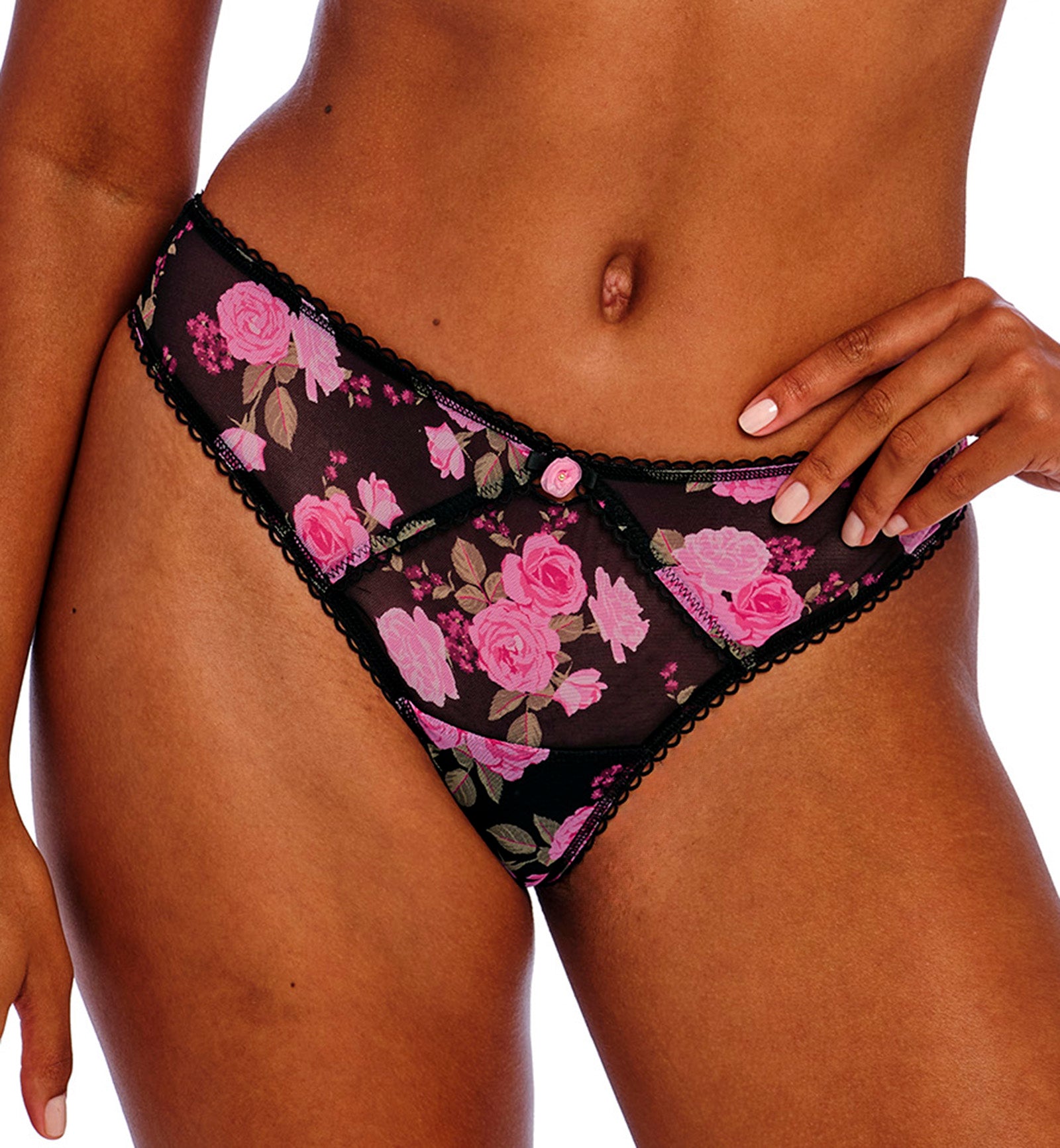 Freya Rose Blossom Brief Panty (402450),Small,Black Rose - Black Rose,Small