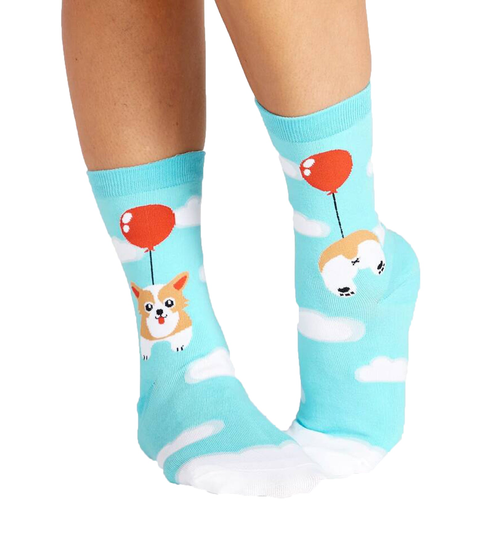 SOCK it to me Women's Crew Socks (w0178),Pup, Pup and Away - Pup Pup and Away,One Size