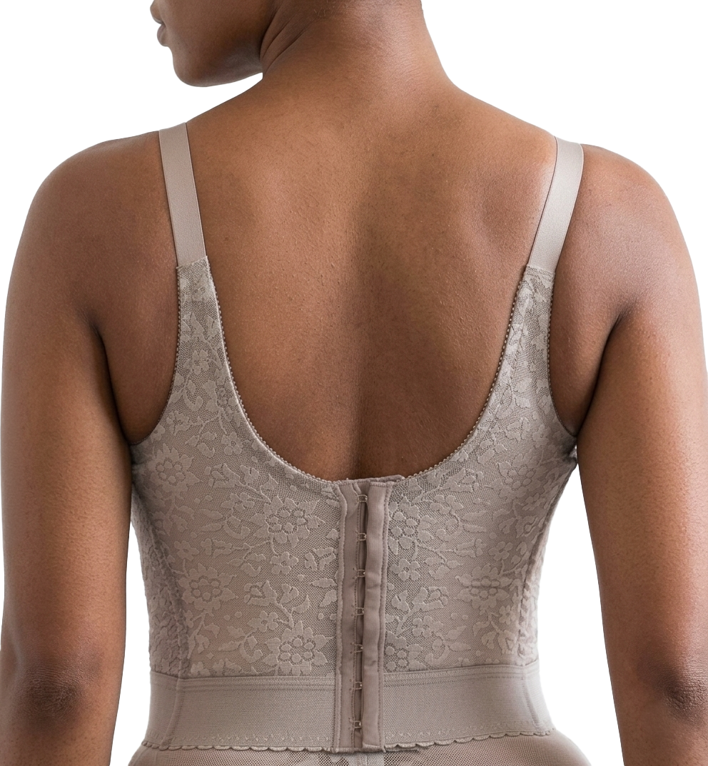 Rago Lacette Longline Wireless Expandable Cup Bra (2202),34D,Mocha - Mocha,34D