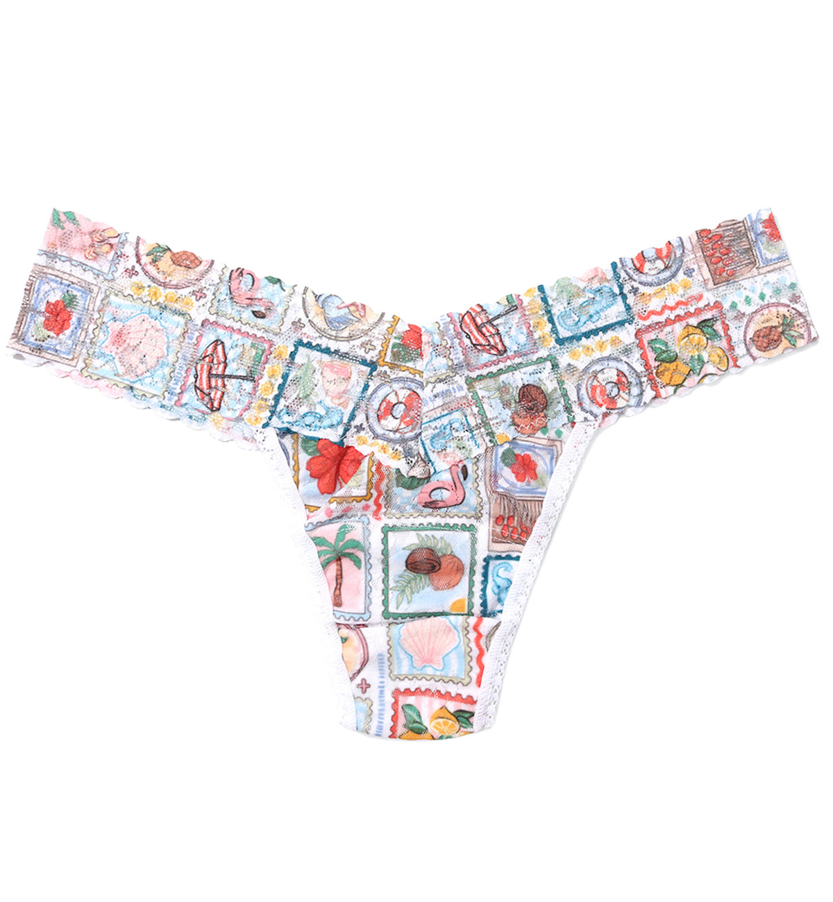Hanky Panky Signature Lace Printed Low Rise Thong (PR4911P),Snail Mail - Snail Mail,One Size