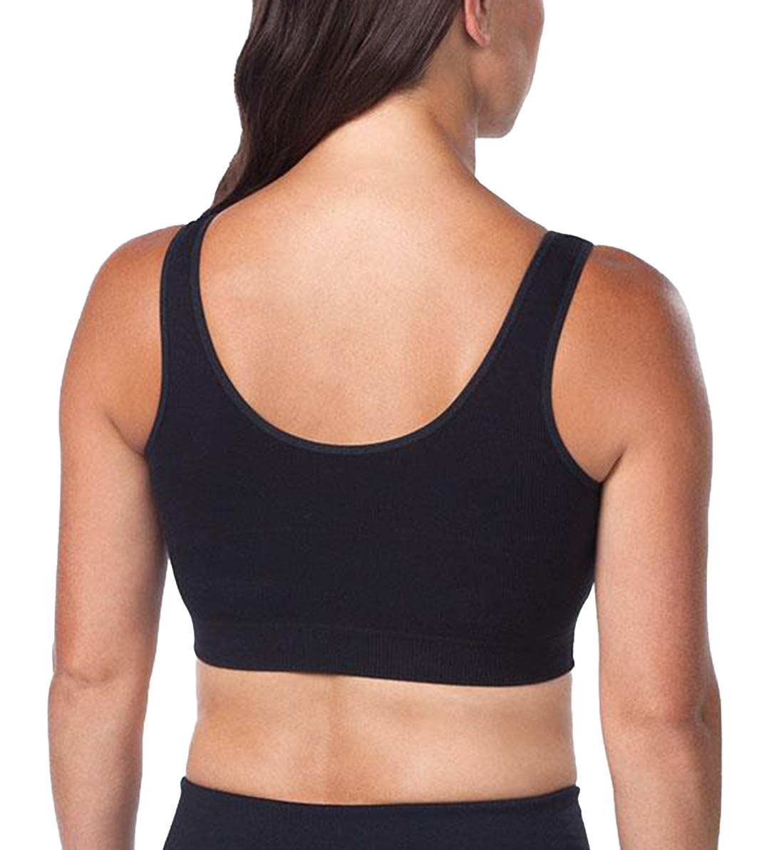 Leading Lady Harmony Dreamy Comfort Cotton Crossover Bra (4011),Small,Jet Black - Jet Black,Small