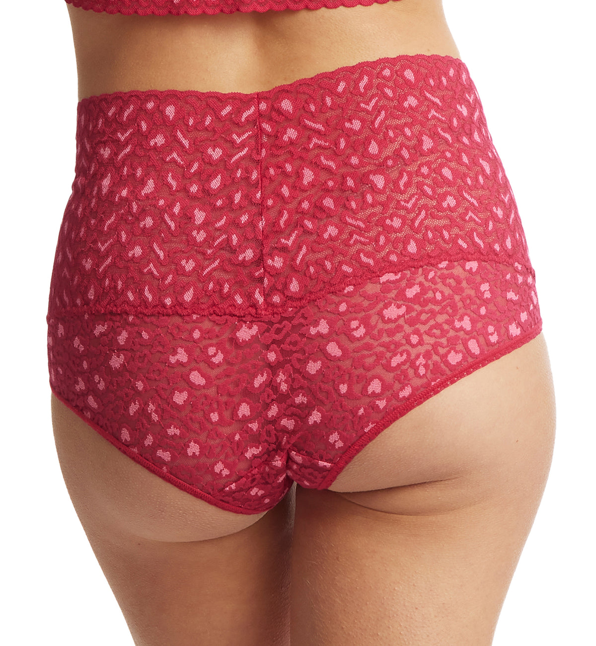 Hanky Panky Cross Dyed Leopard Retro V-Kini (7J2121),Small,Berry Sangria/Pink - Berry Sangria/Pink,Small