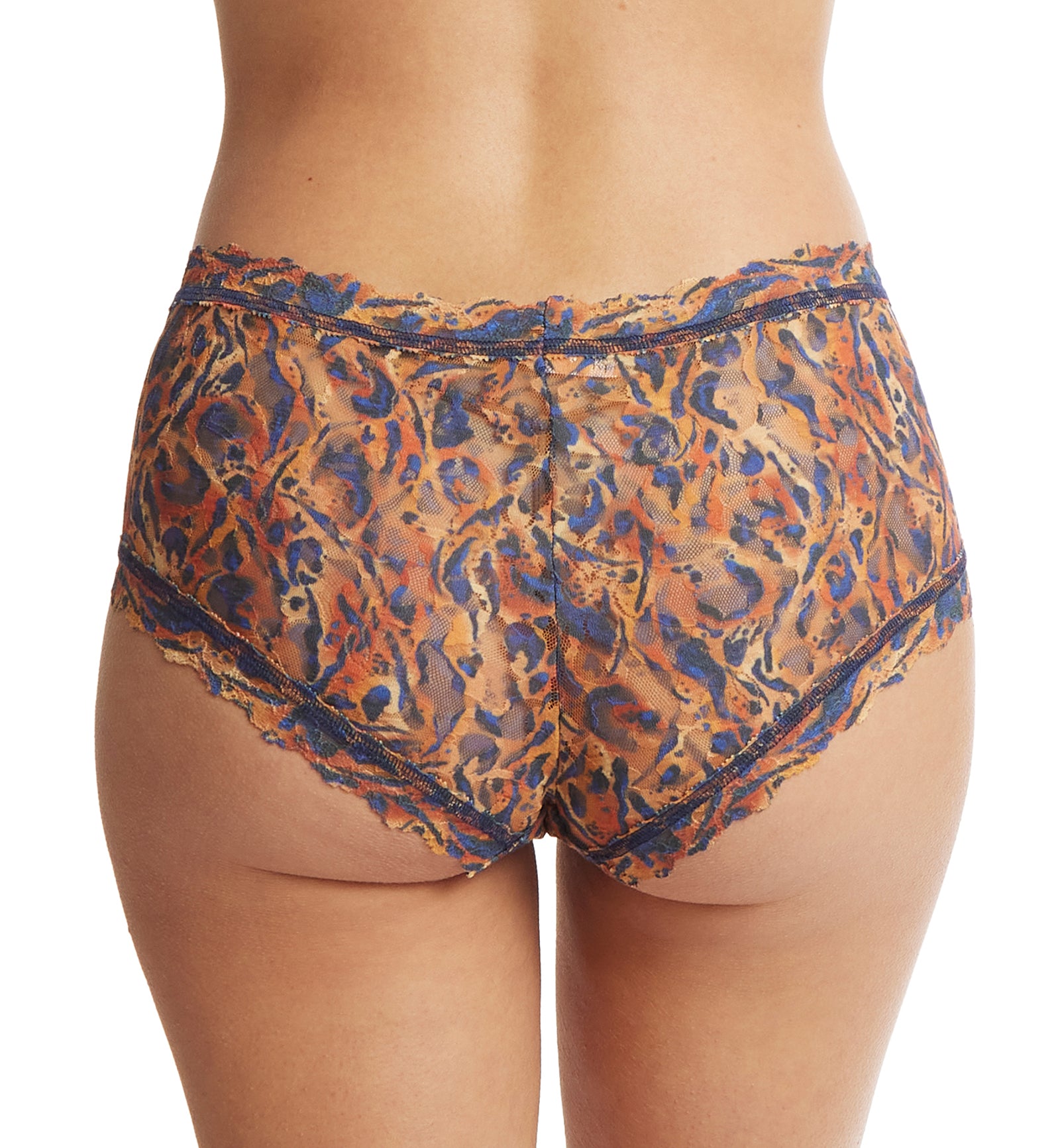 Hanky Panky Signature Lace Printed Boyshort (PR4812P),XS,Wild About Blue - Wild About Blue,XS