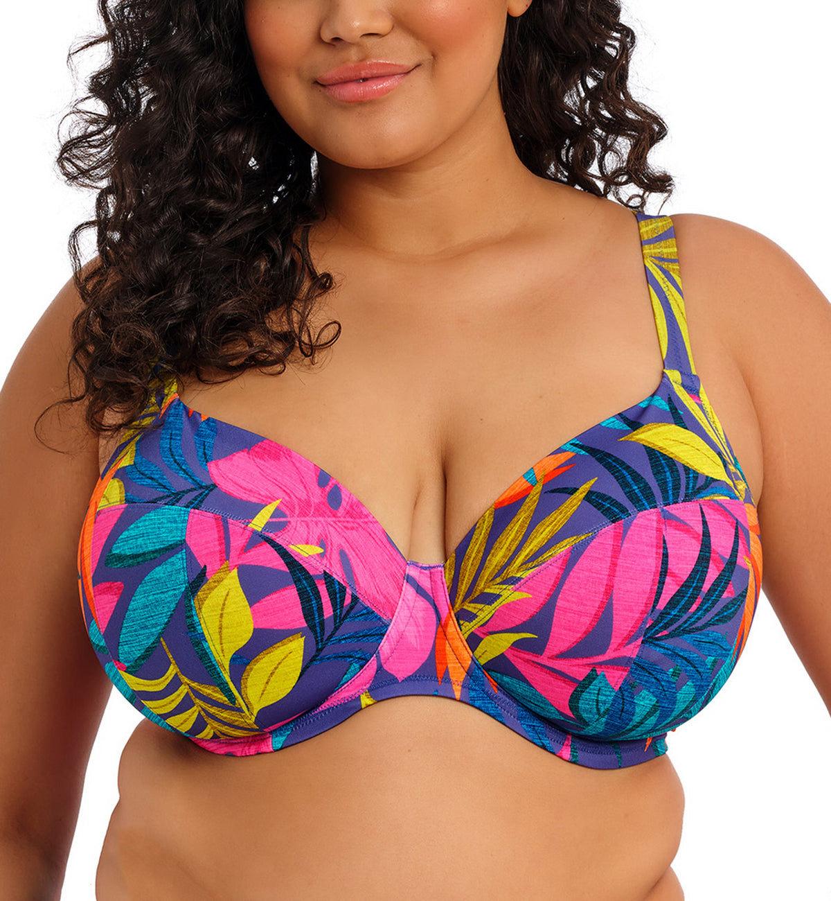 Elomi Porto Rafti Underwire Plunge Bikini Top (ES803302),34G,Indigo - Indigo,34G