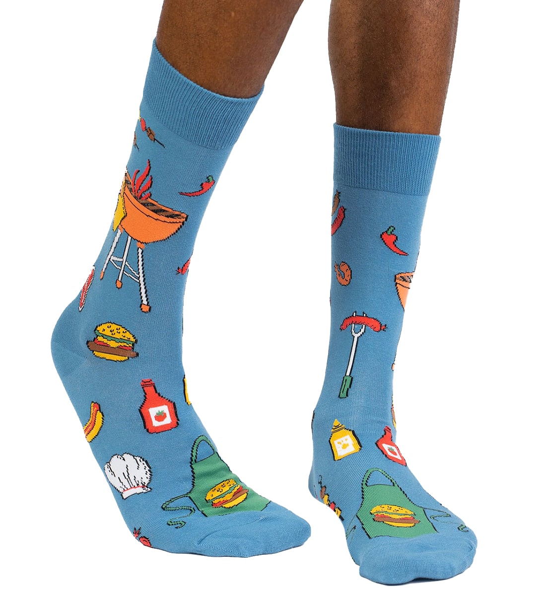 SOCK it to me Men's Crew Socks (mef0440),Grillin It - Grillin It,One Size