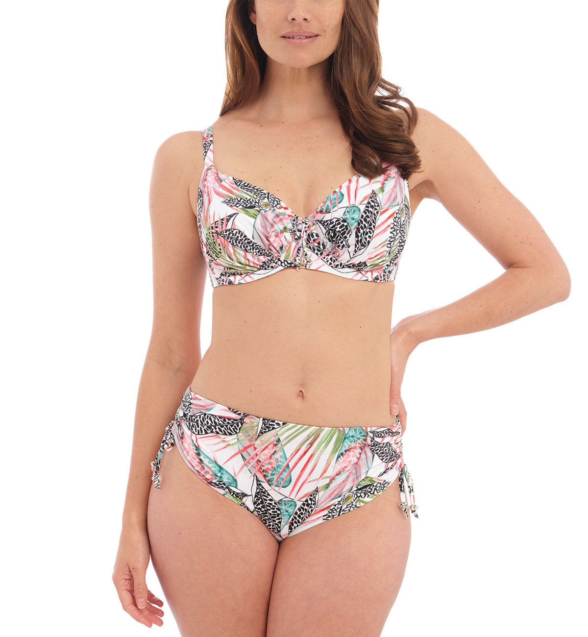 Fantasie Tobago Gathered Full Cup Underwire Bikini Top (500801),32F,Melon - Melon,32F