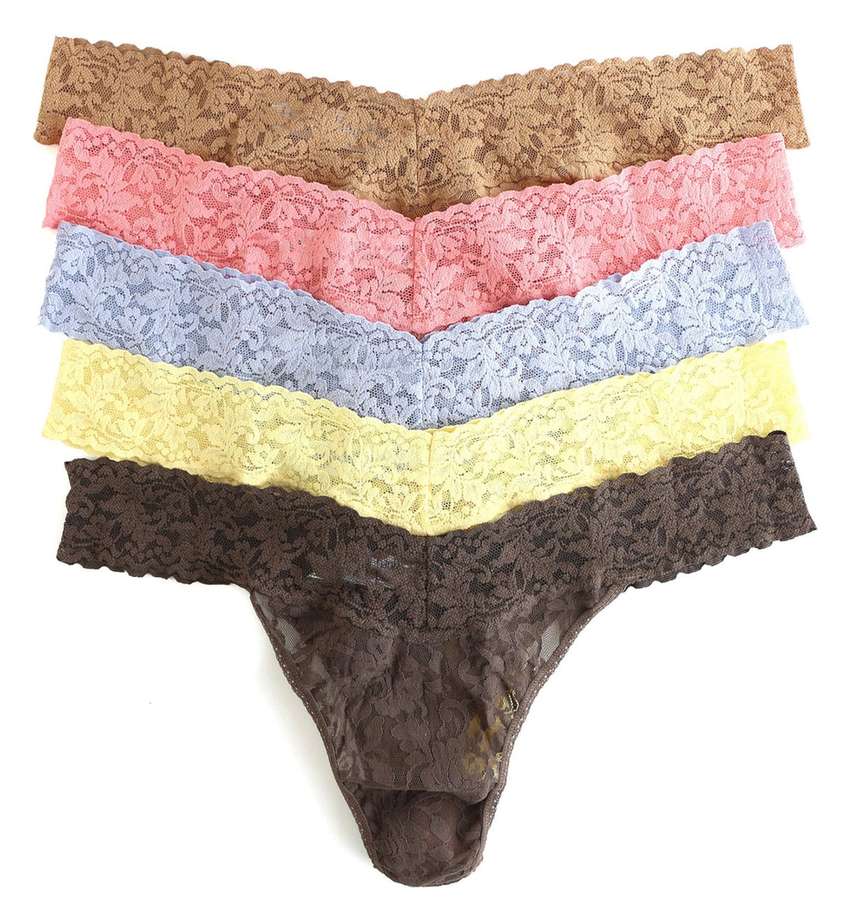 Hanky Panky 5-PACK Signature Lace Original Rise Thong (48115PK),Ladylike Classics - Ladylike Classics,One Size