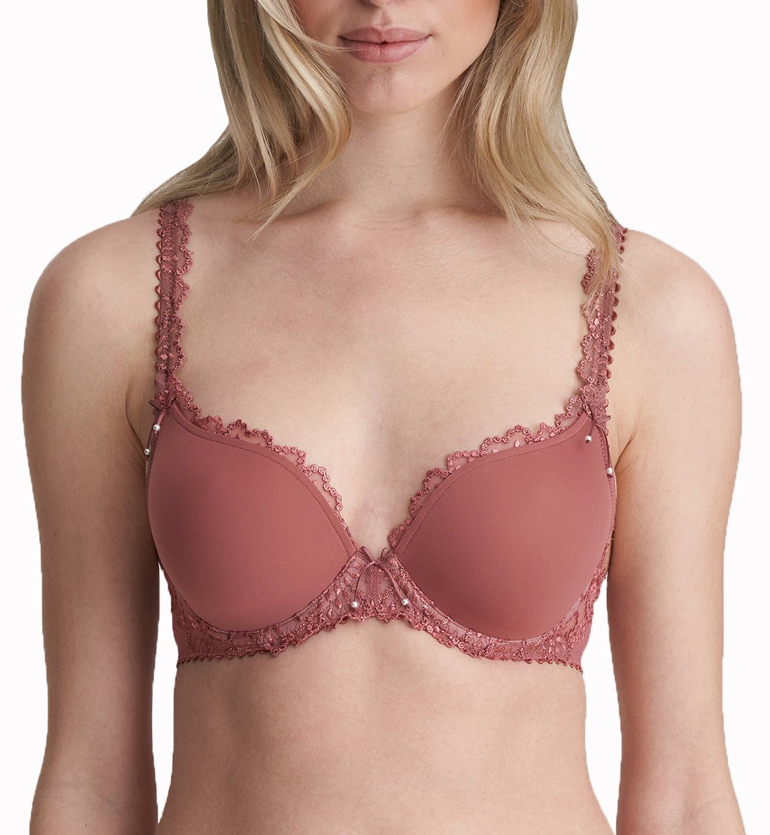Marie Jo Jane Heart Shape Padded Underwire Bra (0101336),32A,Red Copper - Red Copper,32A