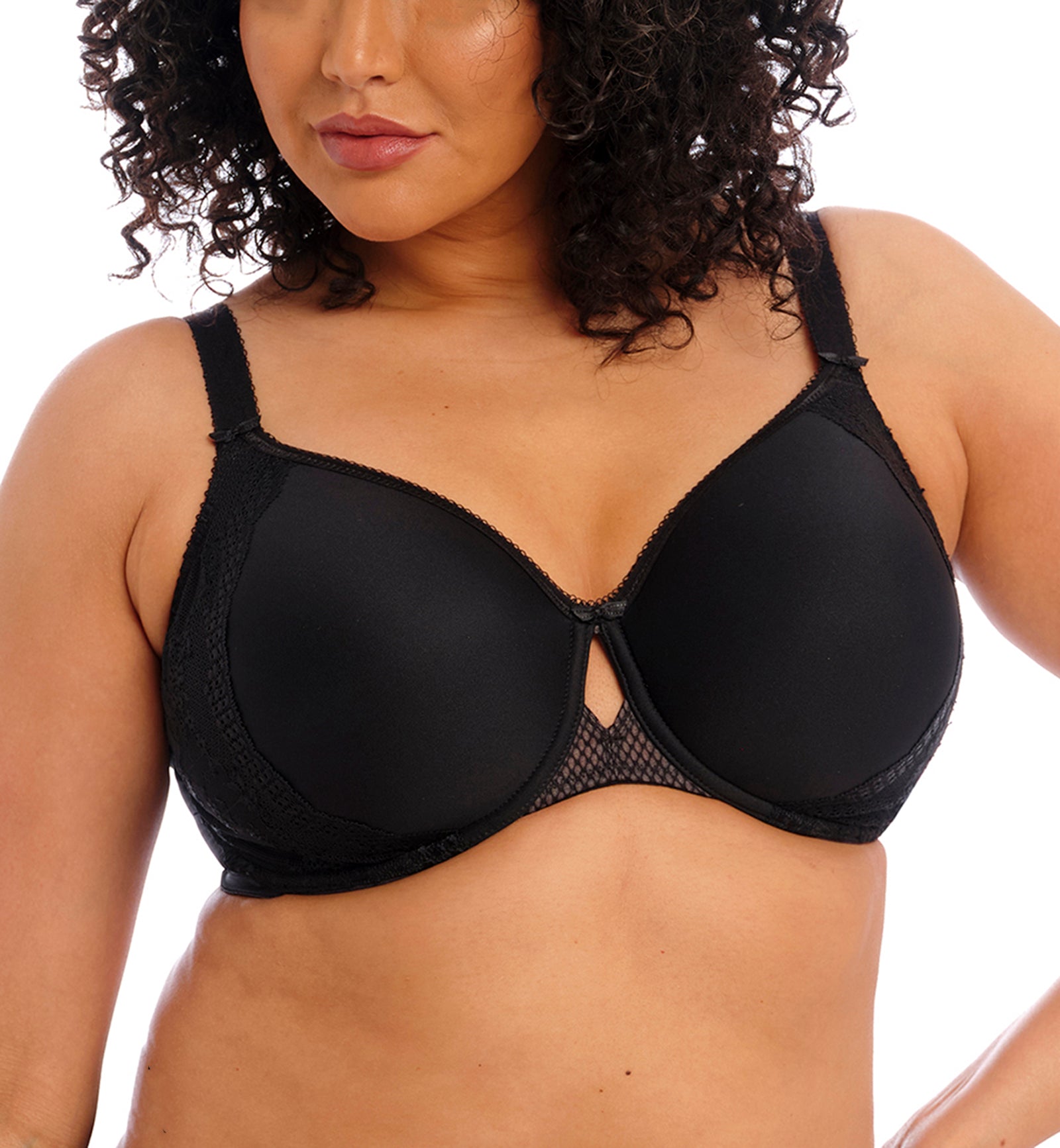 Elomi Charley Bandless Spacer Seamless Underwire Bra (4383),34G,Black - Black,34G