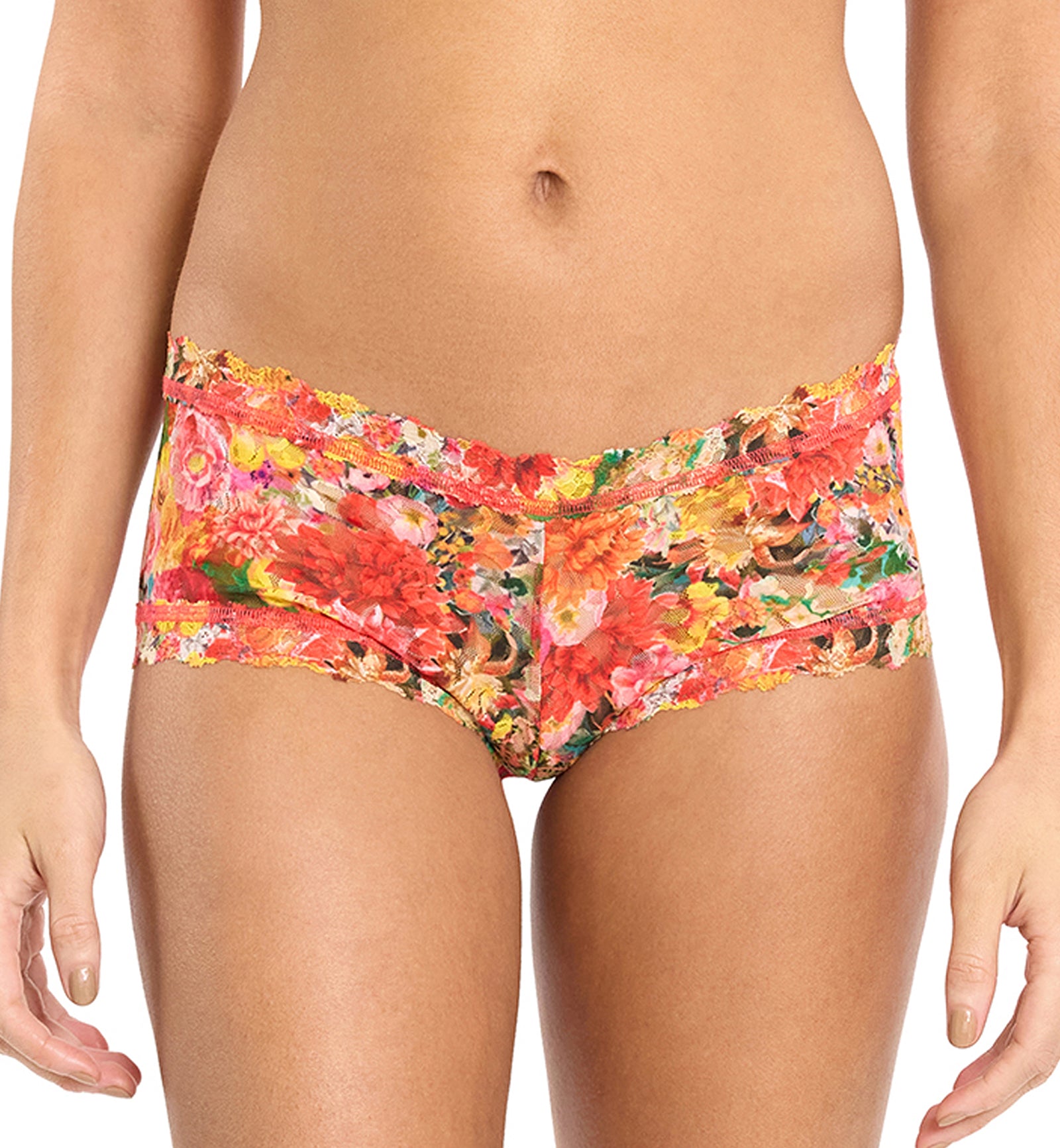 Hanky Panky Signature Lace Printed Boyshort (PR4812P),XS,Floramania - Floramania,XS