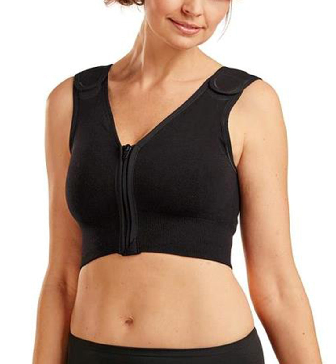 Carefix Sophia Front Close Post-Op Compression Surgical Vest (3342),Medium,Black - Black,Medium