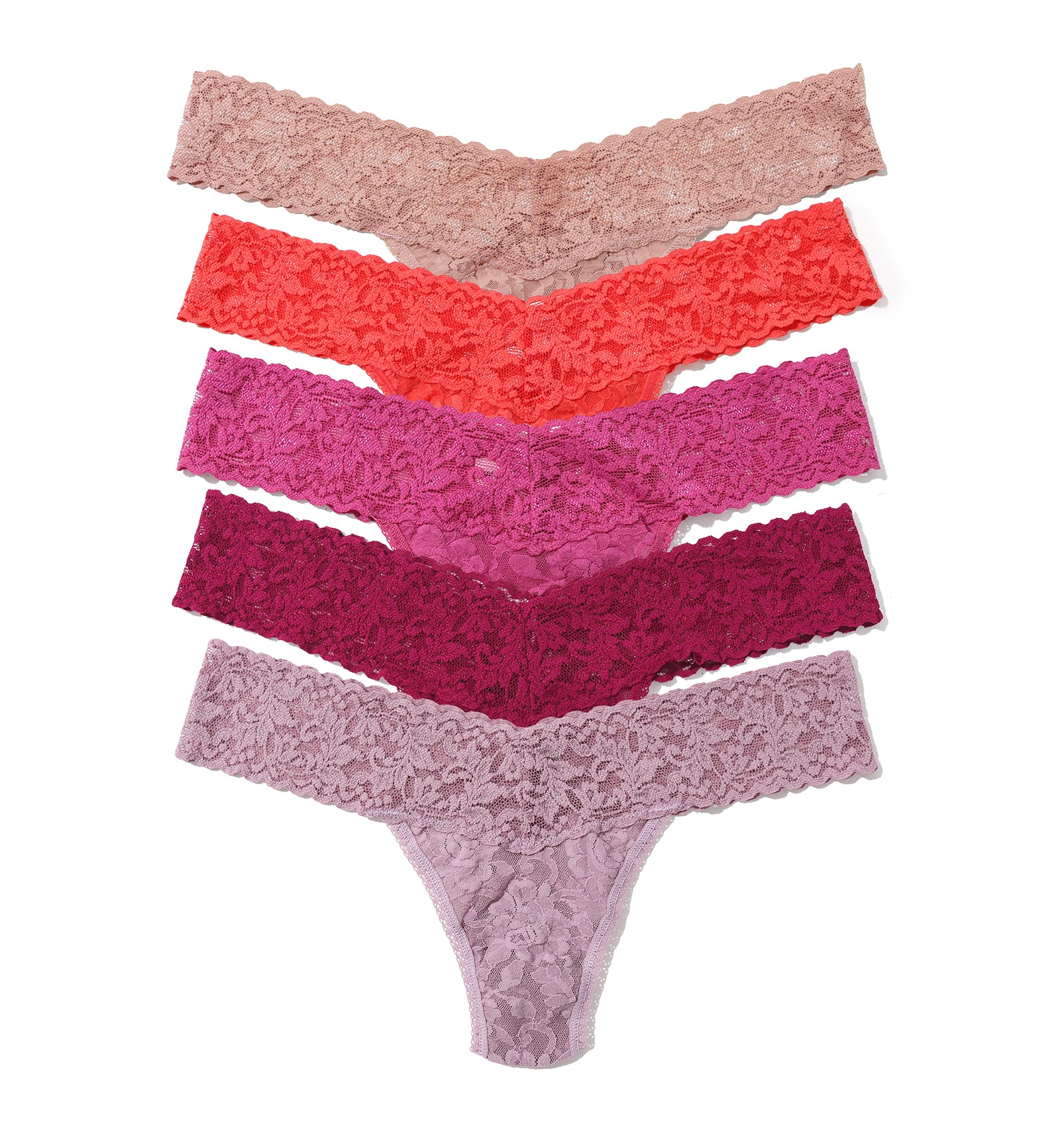 Hanky Panky 5-PACK Signature Lace Low Rise Thong (49115PK),DNWW - DNWW,One Size